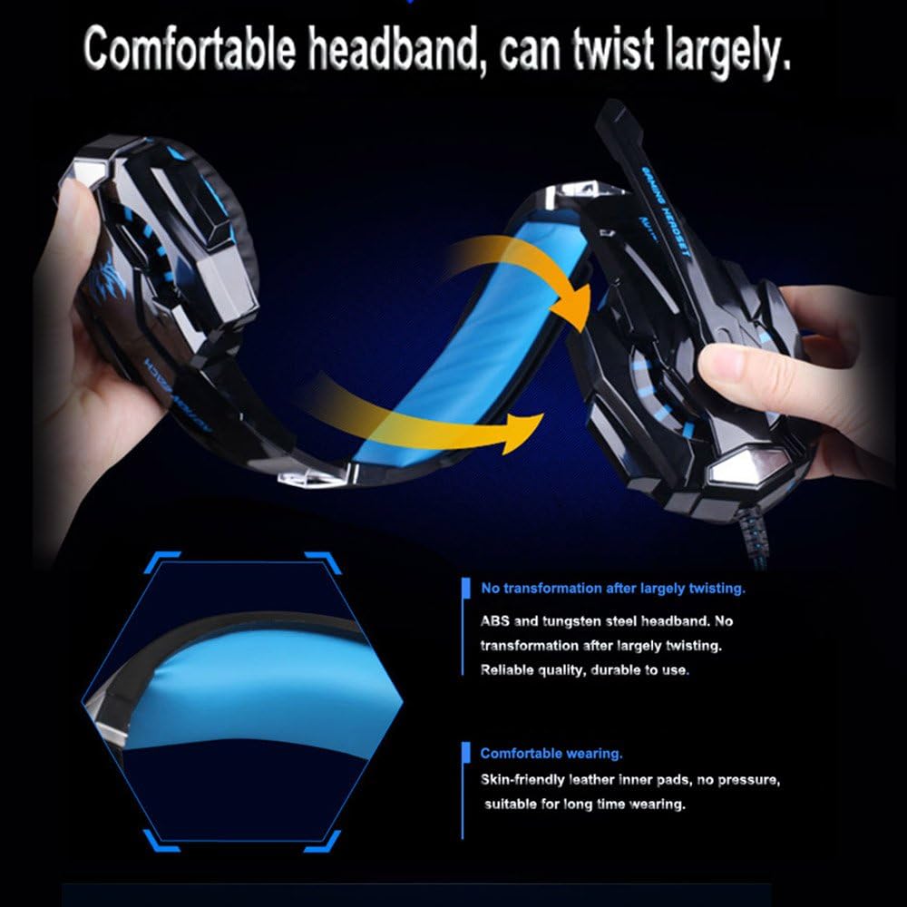 KOTION EACH G9000 3.5mm Gaming Headphone Stereo Game Headset Noise Cancellation Earphone, Wired - الصورة 5