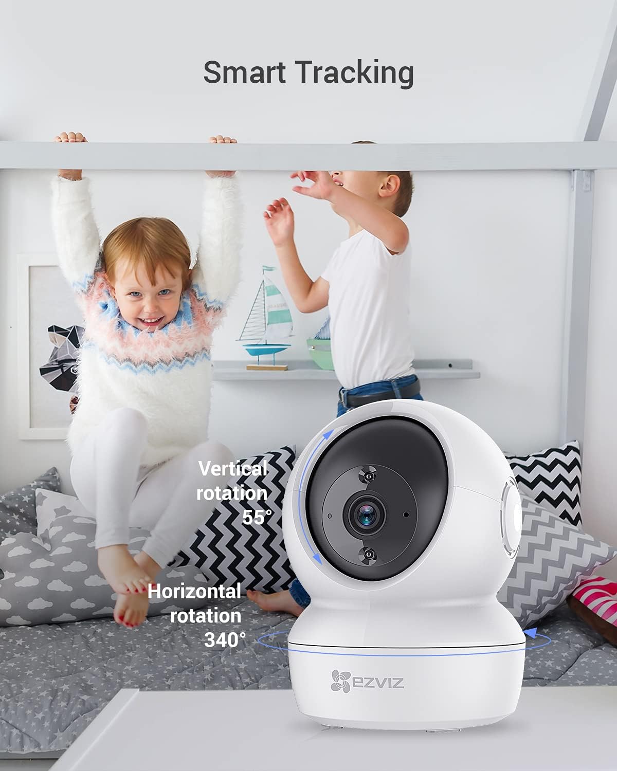 EZVIZ C6N Security Camera, 1080p WiFi Indoor Home Camera, Baby Monitor Surveillance Camera with Motion Detection, Smart Tracking, Two Way Audio, Night Vision, Remote Control, Works with Alexa - الصورة 5