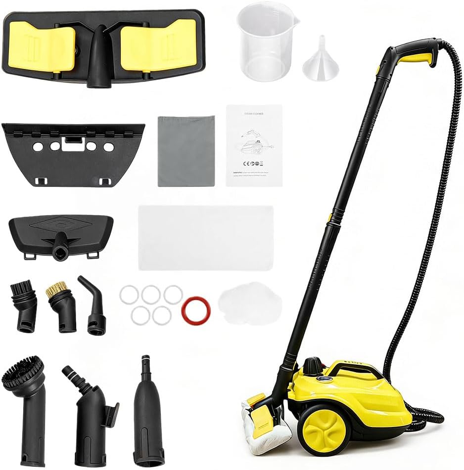 Upgraded 2000W High Pressure Steam Cleaner, 5 Bar Steam Cleaner with Pressure Gauge, 2L Stainless Steel Tank, 13-Piece Accessories, Chemical-Free Cleaning for Floors, Tile, Kitchen, Car & Sofa - الصورة 9