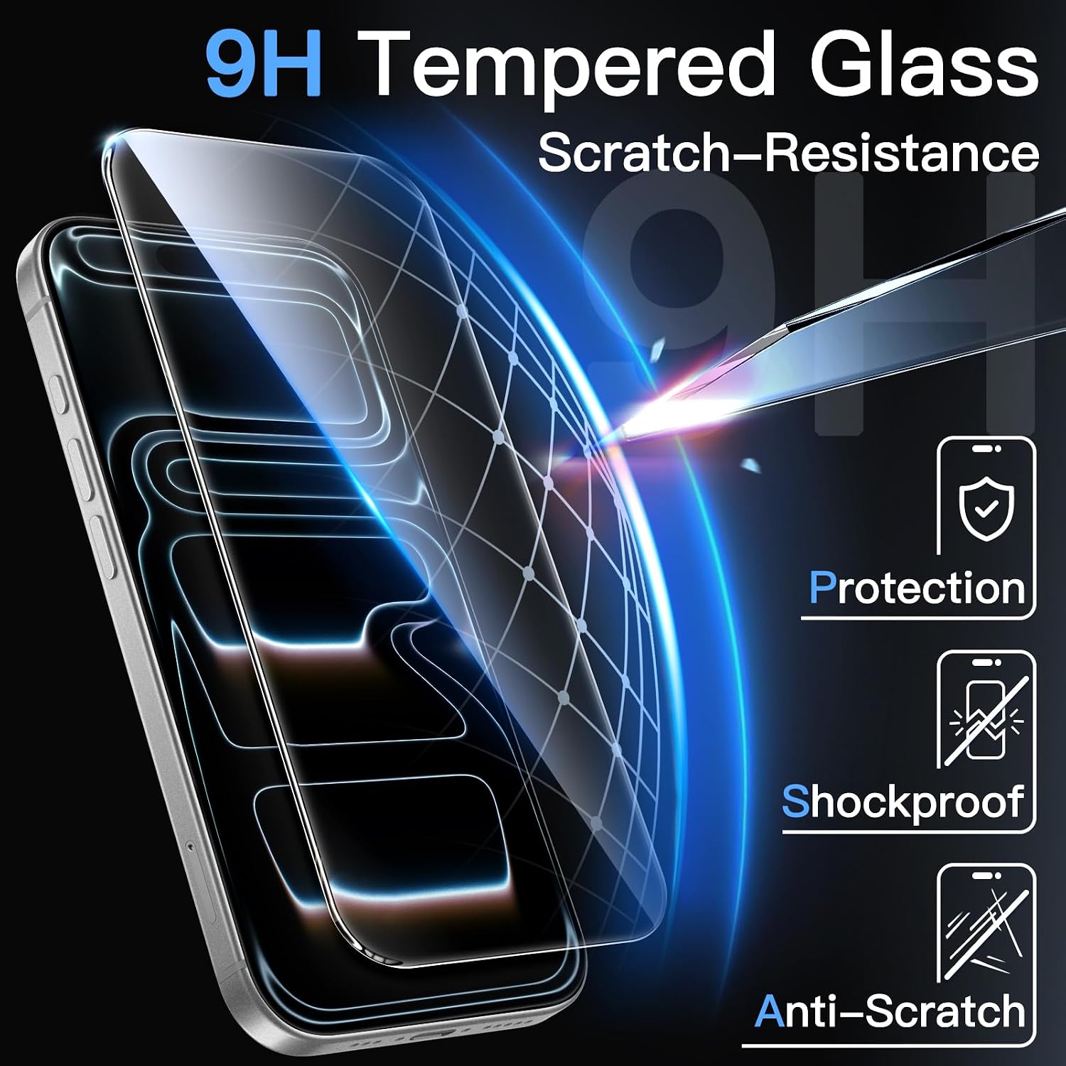 JETech Screen Protector for iPhone 17 Pro Max, 3-Pack - الصورة 5