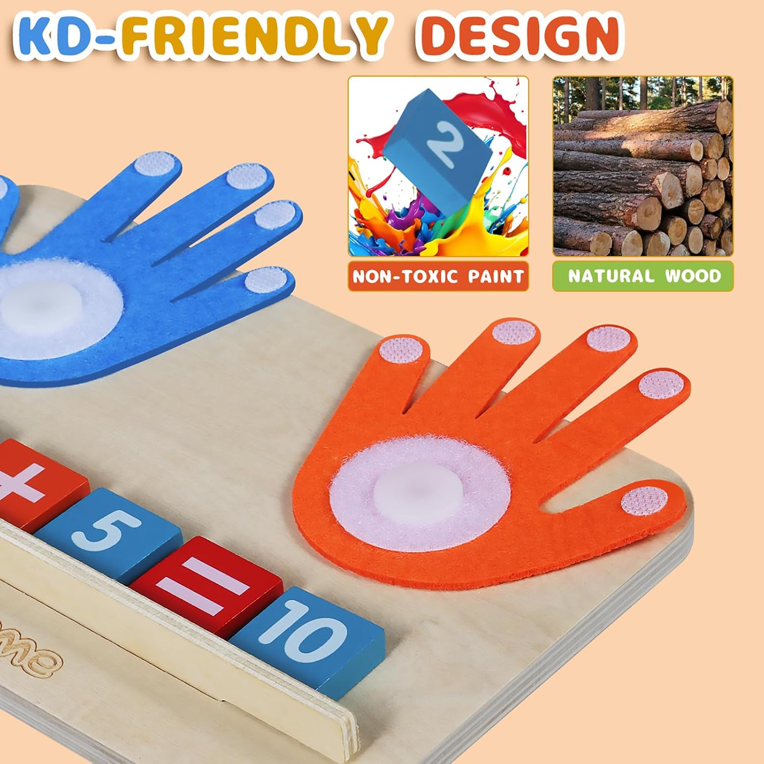 Educational Learning Number Toy for Toddler, Finger Counting Math Toys, Montessori Math Counting Toys for Toddlers, Number Blocks Toys for 3 4 5 Year Old Girls Boys Gift - الصورة 4