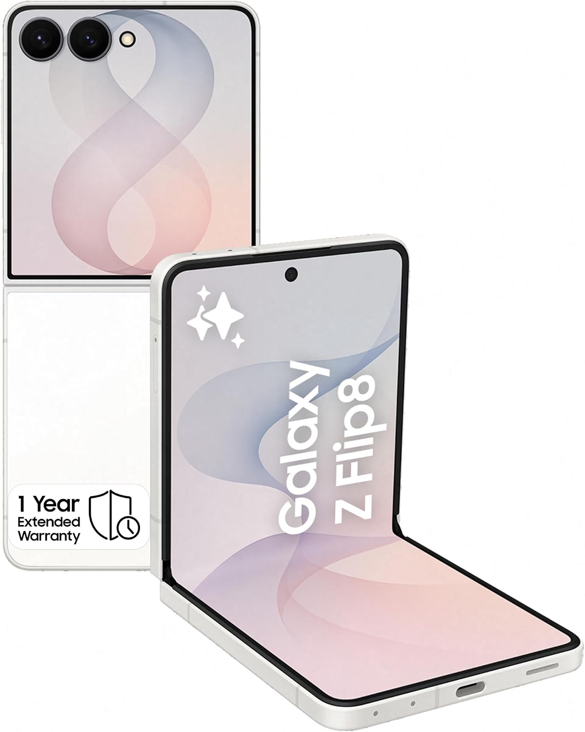 Samsung Galaxy Z Flip8 Cream, 512GB, Hands-free Selfie Camera, Now Brief, Photo Assist, Customizable FlexWindow, 4300 mAh Battery, 12GB RAM, 1 Year Extended Warranty (KSA Version)(Amazon Exclusive)
