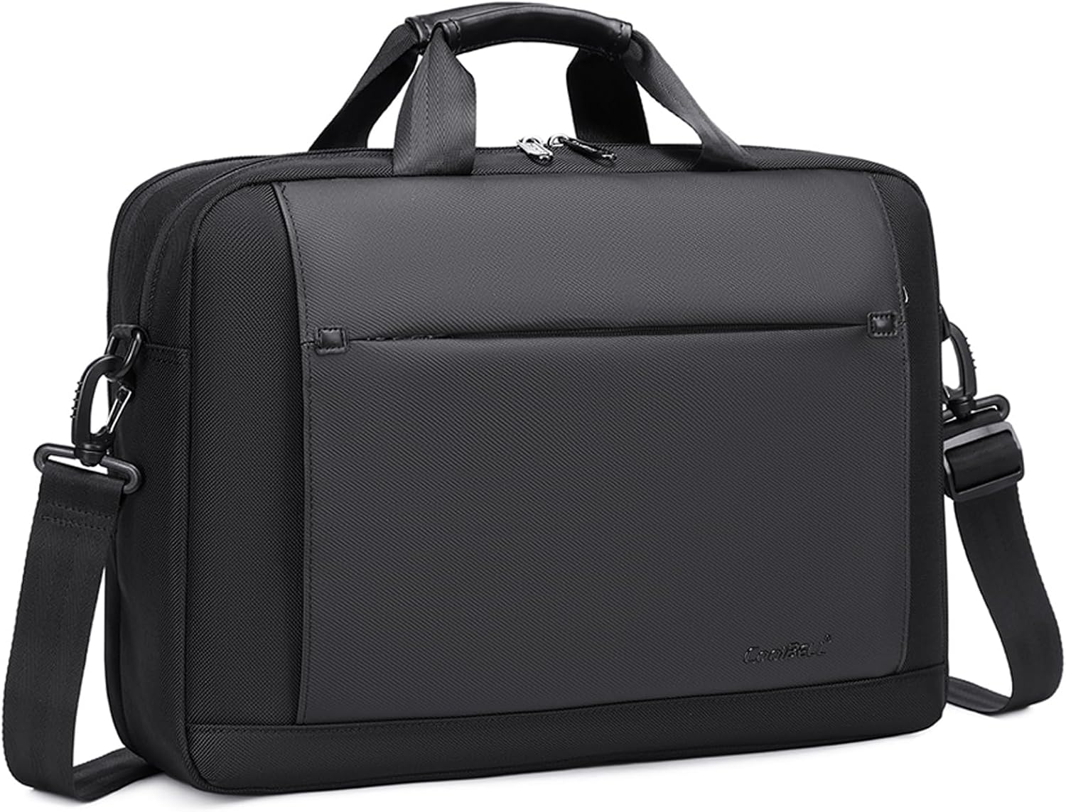 Qiccijoo Laptop Bag for Men Women Premium Laptop Briefcase Fits Up to 15.6 Inch Laptop Shoulder Messenger Bag with Strap Carry On Laptop Case Computer Bag for Travel/Business/School-Black