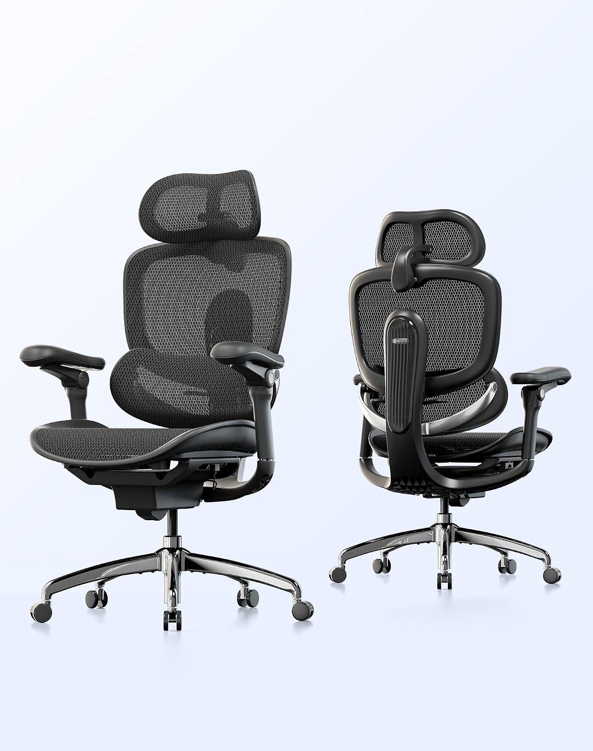 SIHOO Doro C300 Pro V2 Ergonomic Office Chair Without Footrest, Full-Body Adaptive Support, 8D Armrests & Breathable Mesh, Comfy High Back Computer Desk Chair for Long Hours, 135° Recline (Black)