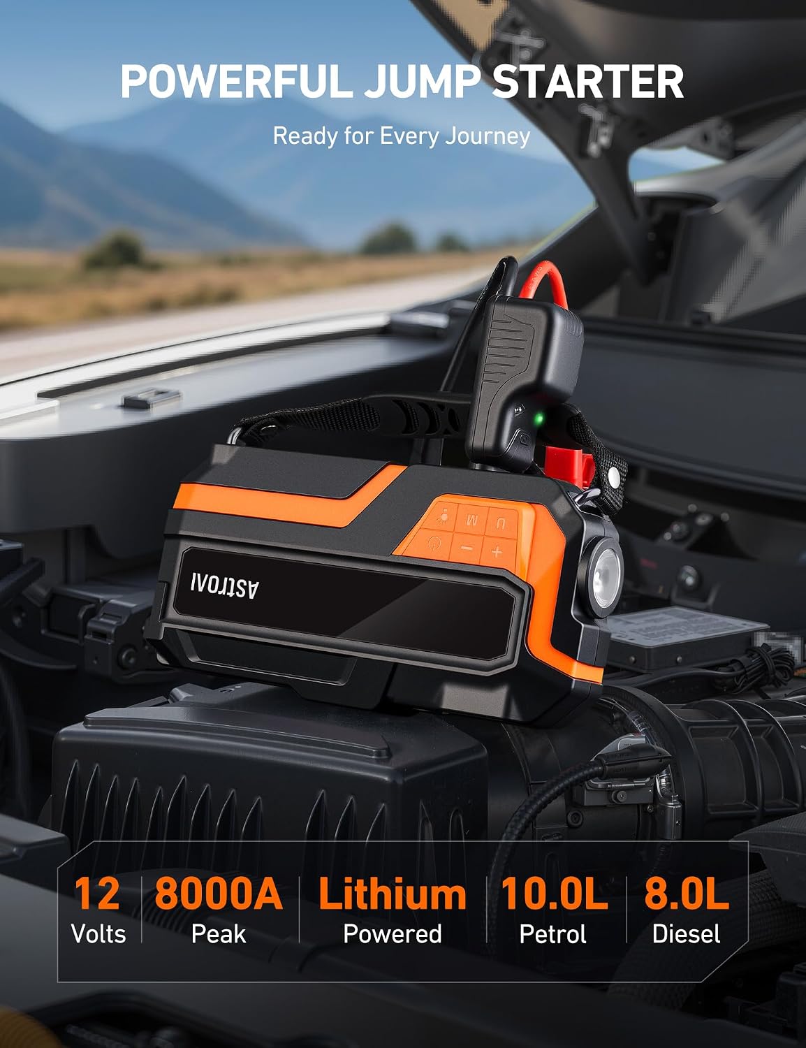 AstroAI Jump Starter 8000A Car Jump Starter with 150PSI Tyre Inflator - الصورة 2