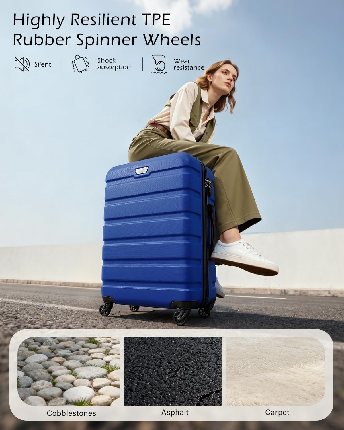 COOLIFE Suitcase Trolley Carry On Hand Cabin Luggage Hard Shell Travel Bag - الصورة 2