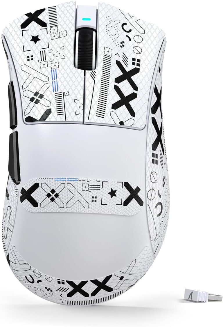 ATTACK SHARK V3 Ultralight Tri Mode Wireless Gaming Mouse-White+Grip Tape