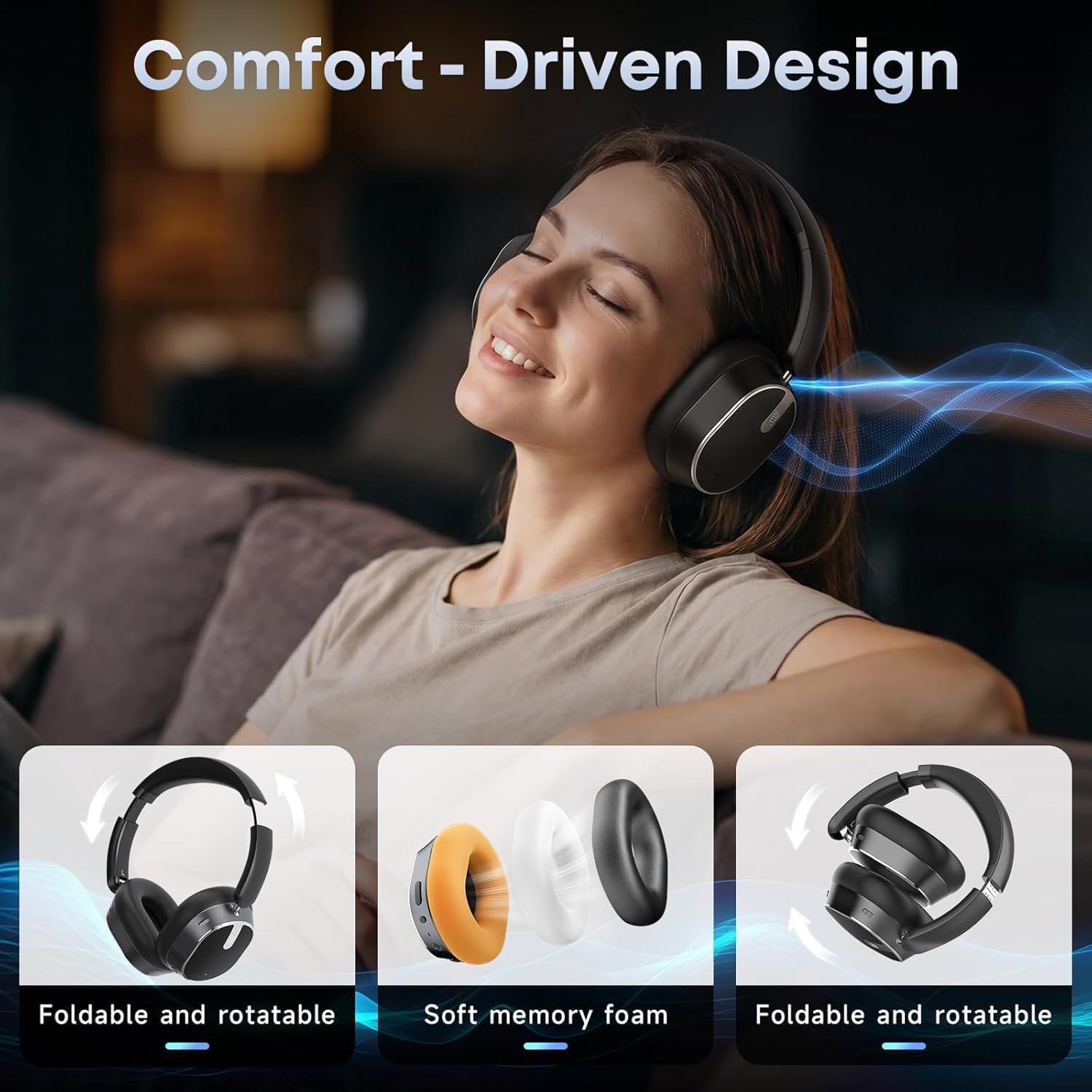 Bluetooth Headphones Hybrid Active Noise Cancelling Wireless Headset - الصورة 7