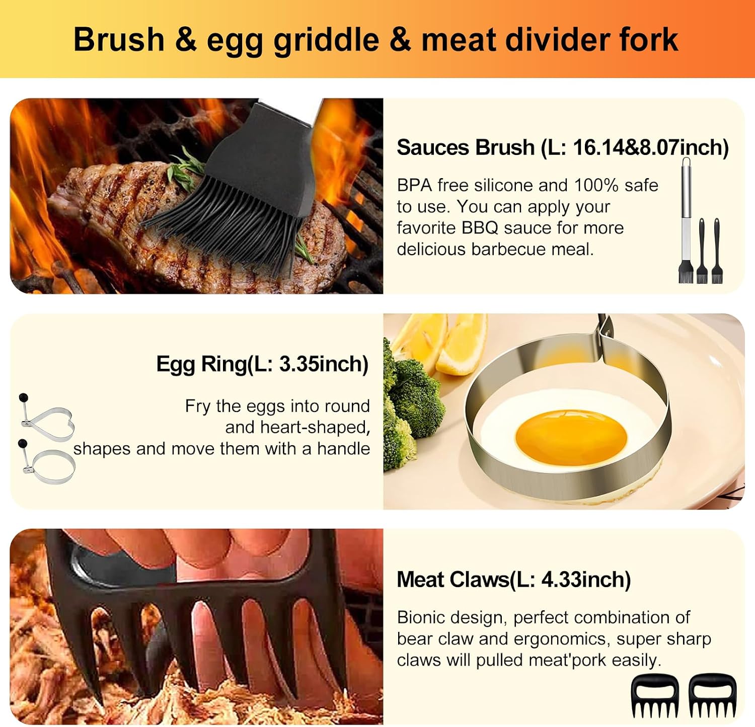 46pcs BBQ Grill Accessories Kit, Heavy Duty Stainless Steel Grill Tools Set, All-in-One Grilling Utensils for Outdoor Cooking for Men, Dad & Grillers - الصورة 5