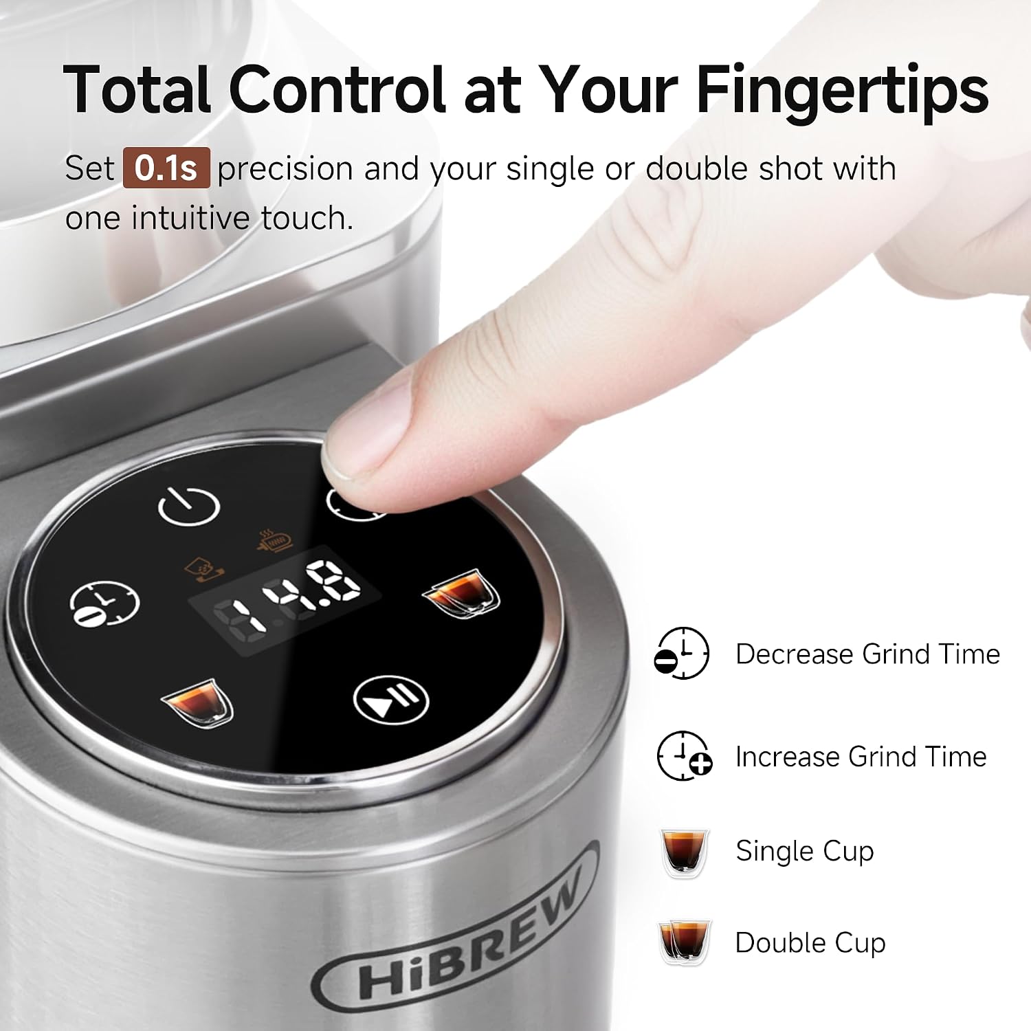 HiBREW G7 Electric Coffee Grinder, 48 Precise Grind Settings, 350g Hopper - الصورة 6