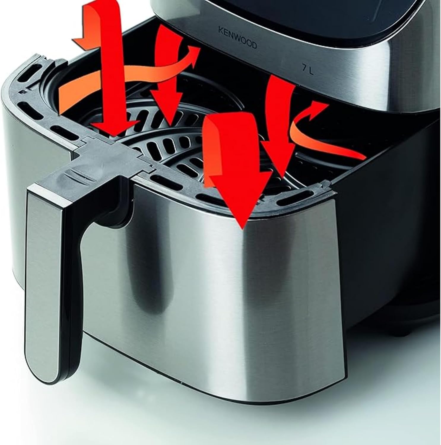 KENWOOD Digital Air Fryer XXXL 7L 2.8KG 1800W with Max Crisp Function, Recipe Book, Rapid Hot Air Circulation for Frying, Grilling, Broiling, Roasting, Baking and Toasting HFM80.000SS Silver/Black - الصورة 6