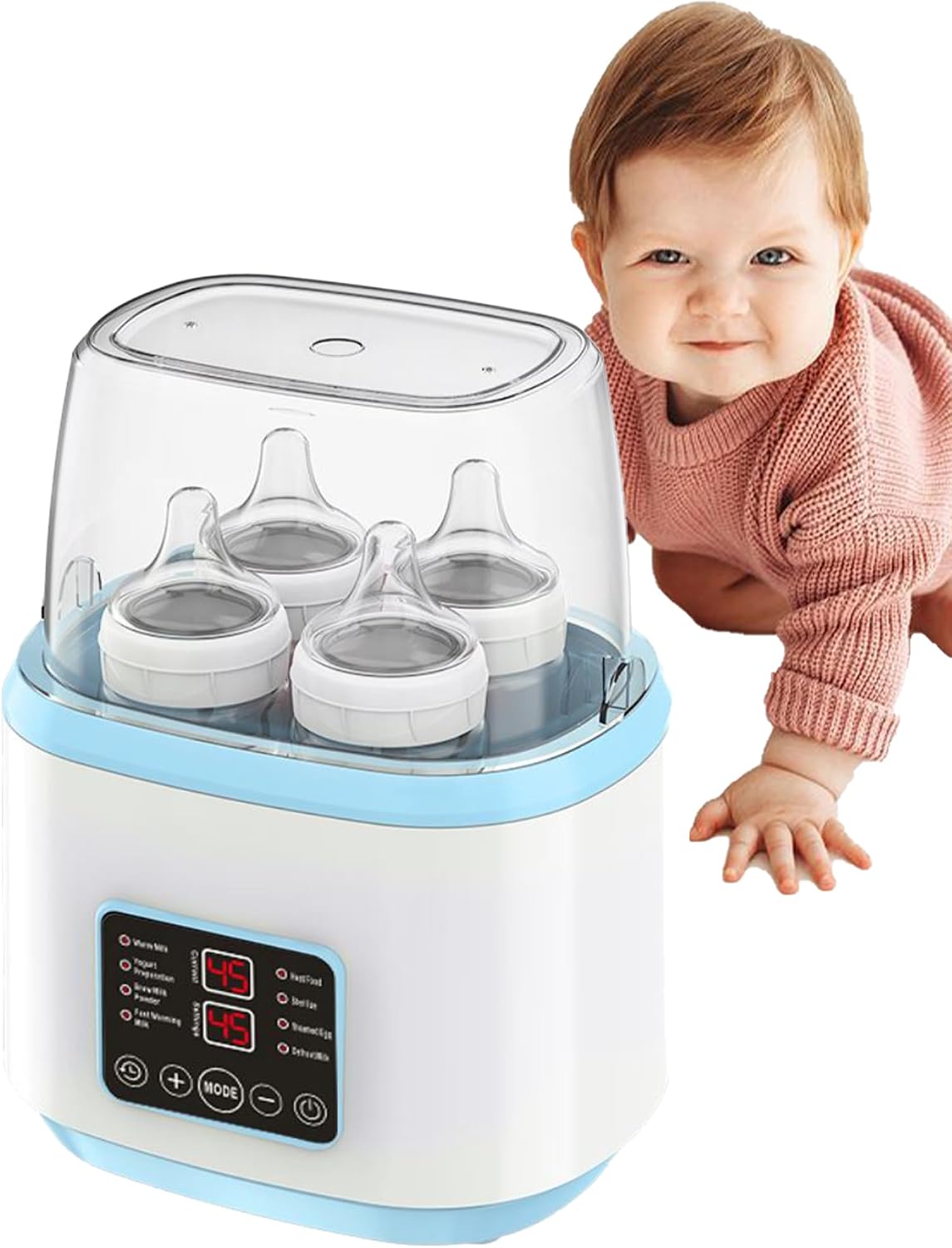 Sterilizer Baby Bottle and Sterilizer 8-in-1 with LCD Touch and Remote, 24H Constant Temperature, Auto Shut-Off, Fast Milk Heating, Steam Sterilization for Breastmilk, Formula, Baby Food