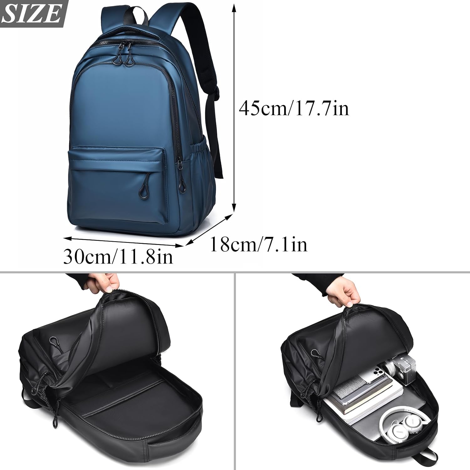 Qiccijoo Laptop Backpack,Business Travel Anti Theft Backpack Gift for Men Women,Slim Durable Water Resistant College School Bookbag Computer Bag Fits 15.6 Inch Laptop Notebook - الصورة 2