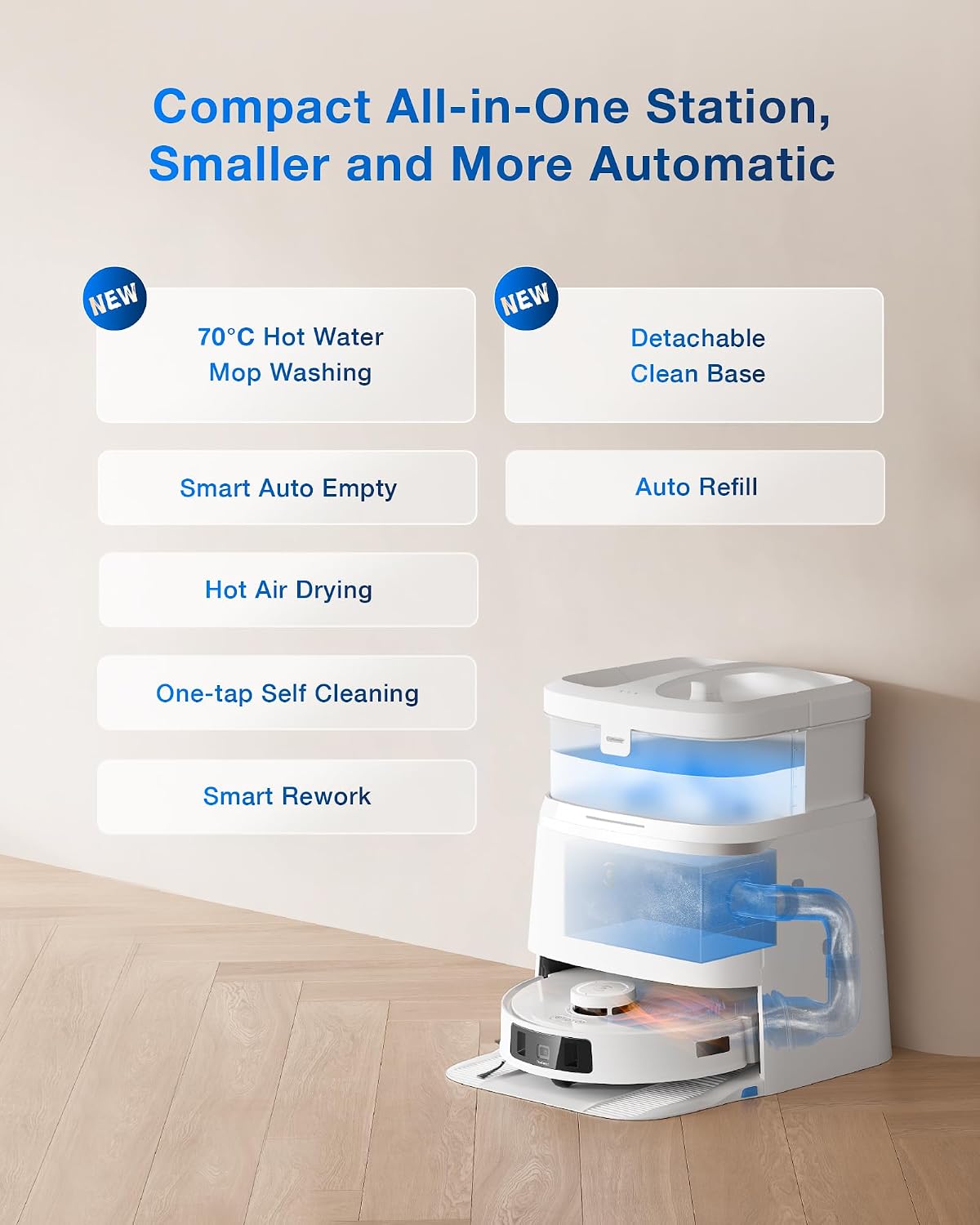 ECOVACS DEEBOT T30 PRO OMNI Robot Vacuum Cleaner with Mop Function, TrueEdge Mopping, Zero Tangle Brush, 11,000 PA Suction Power with Hot Water and Smart Rewash,white - الصورة 2