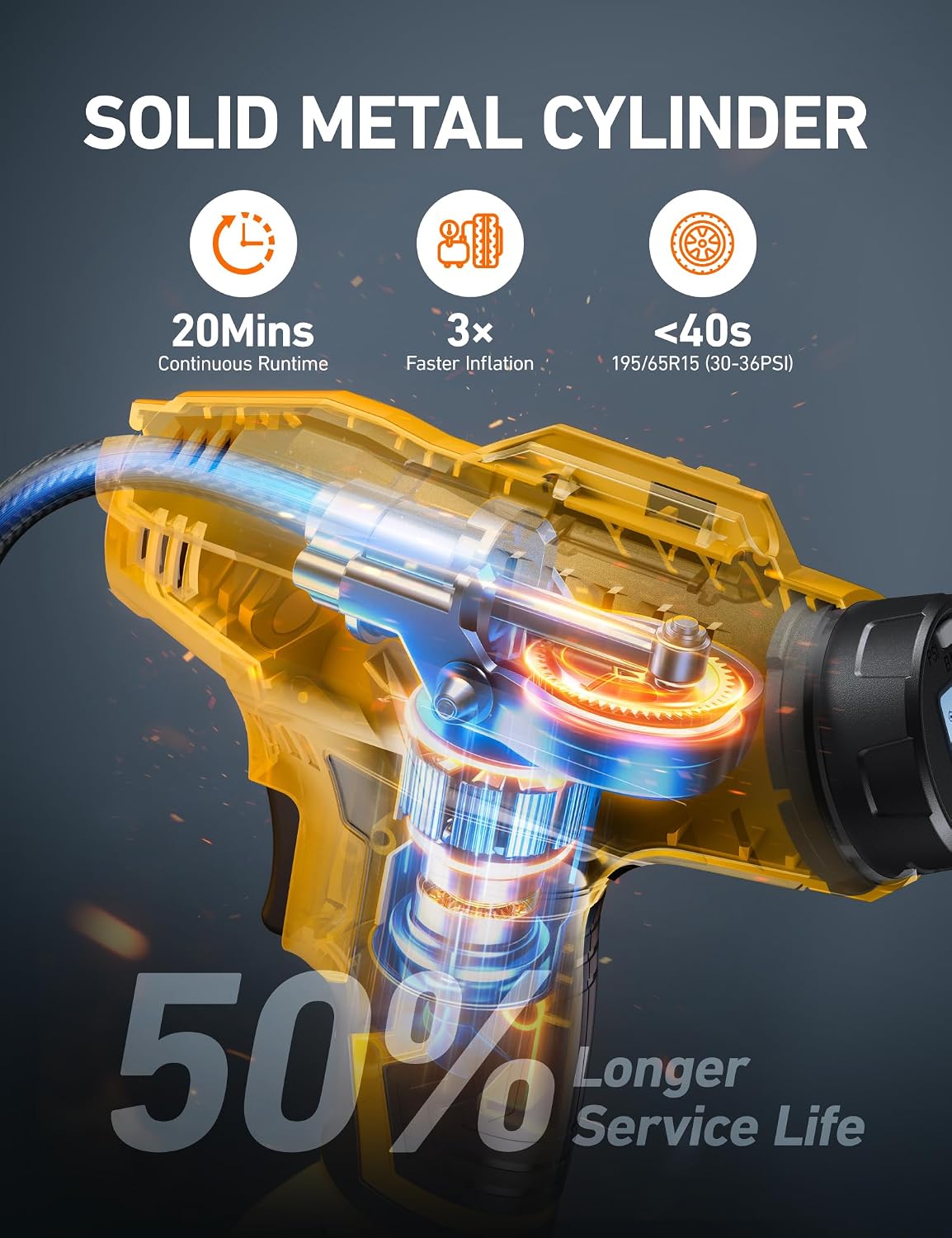 AstroAI Cordless Tire Inflator 160PSI Portable Handheld Air Compressor - الصورة 2