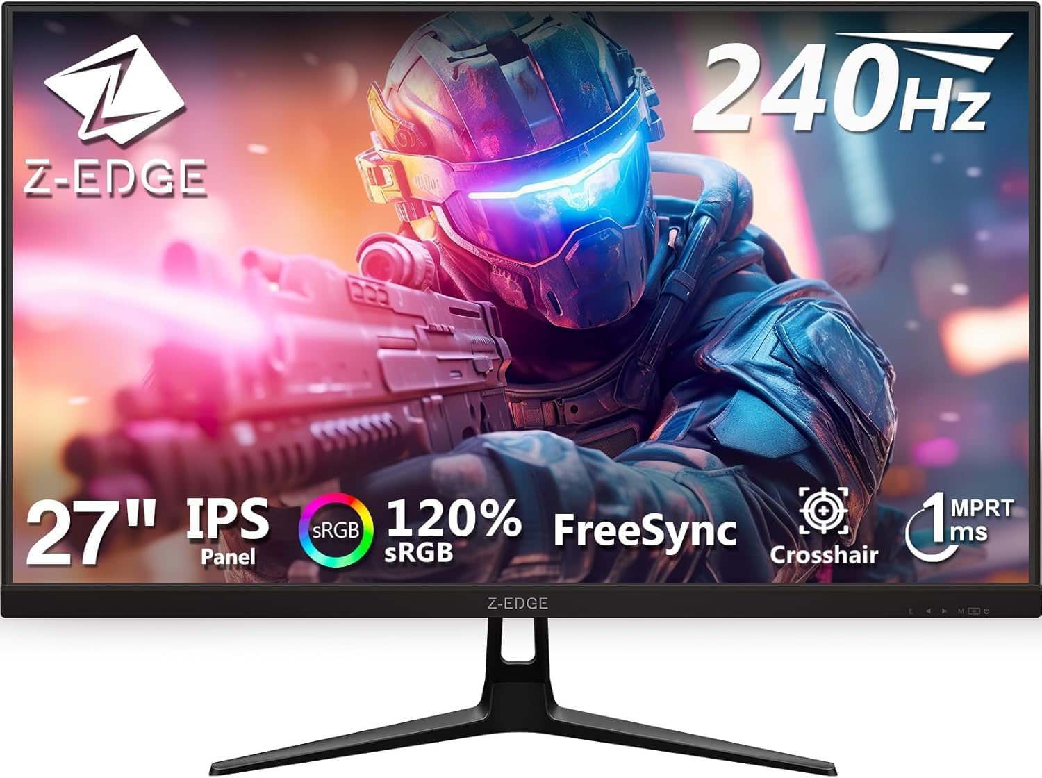 Z-Edge 27inch Gaming Monitor,240Hz,IPS LED,1ms,FreeSync,FHD 1080P UG27PJ