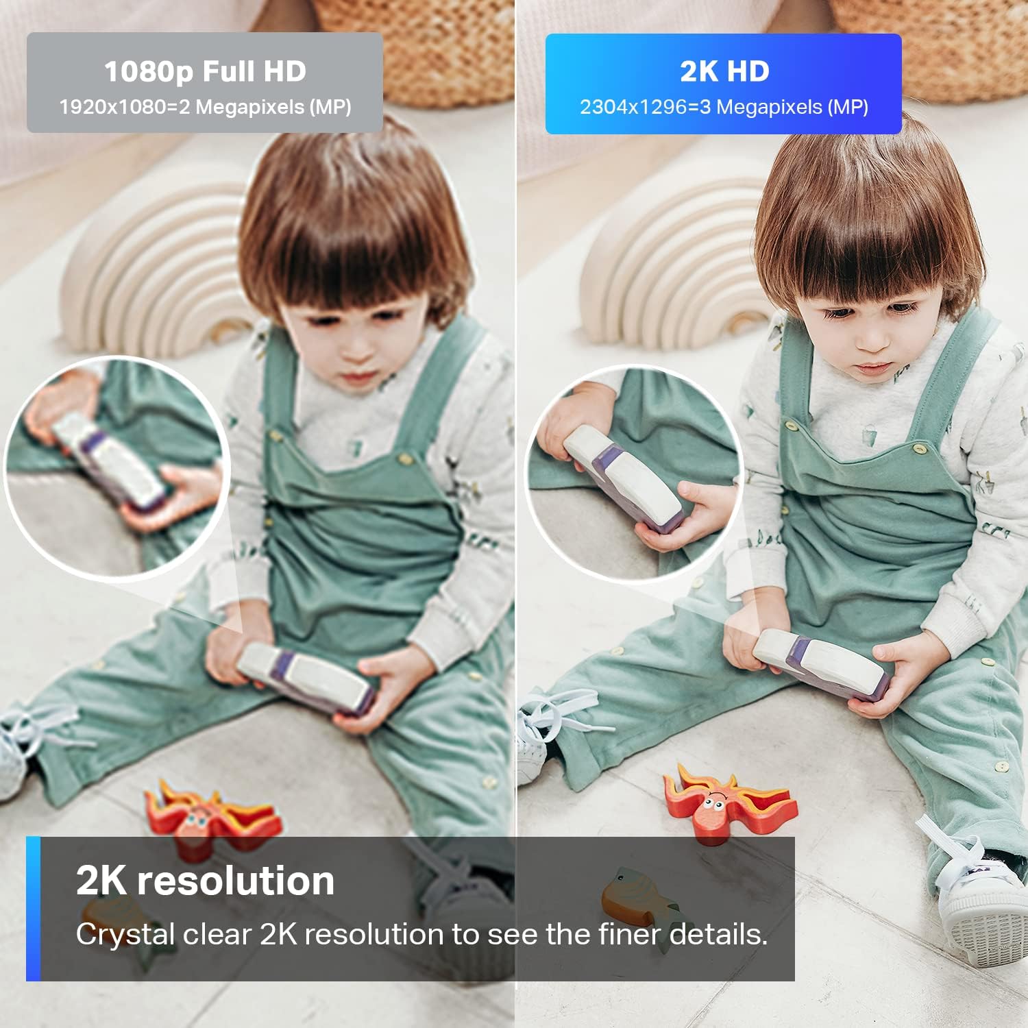 Tapo TP-Link 2K Pan Tilt Security Camera for Baby Monitor, Dog Camera w/Motion Detection, 2-Way Audio Siren, Night Vision, Cloud &SD Card Storage (Up to 256 GB), Works with Alexa & Google Home (C210) - الصورة 4