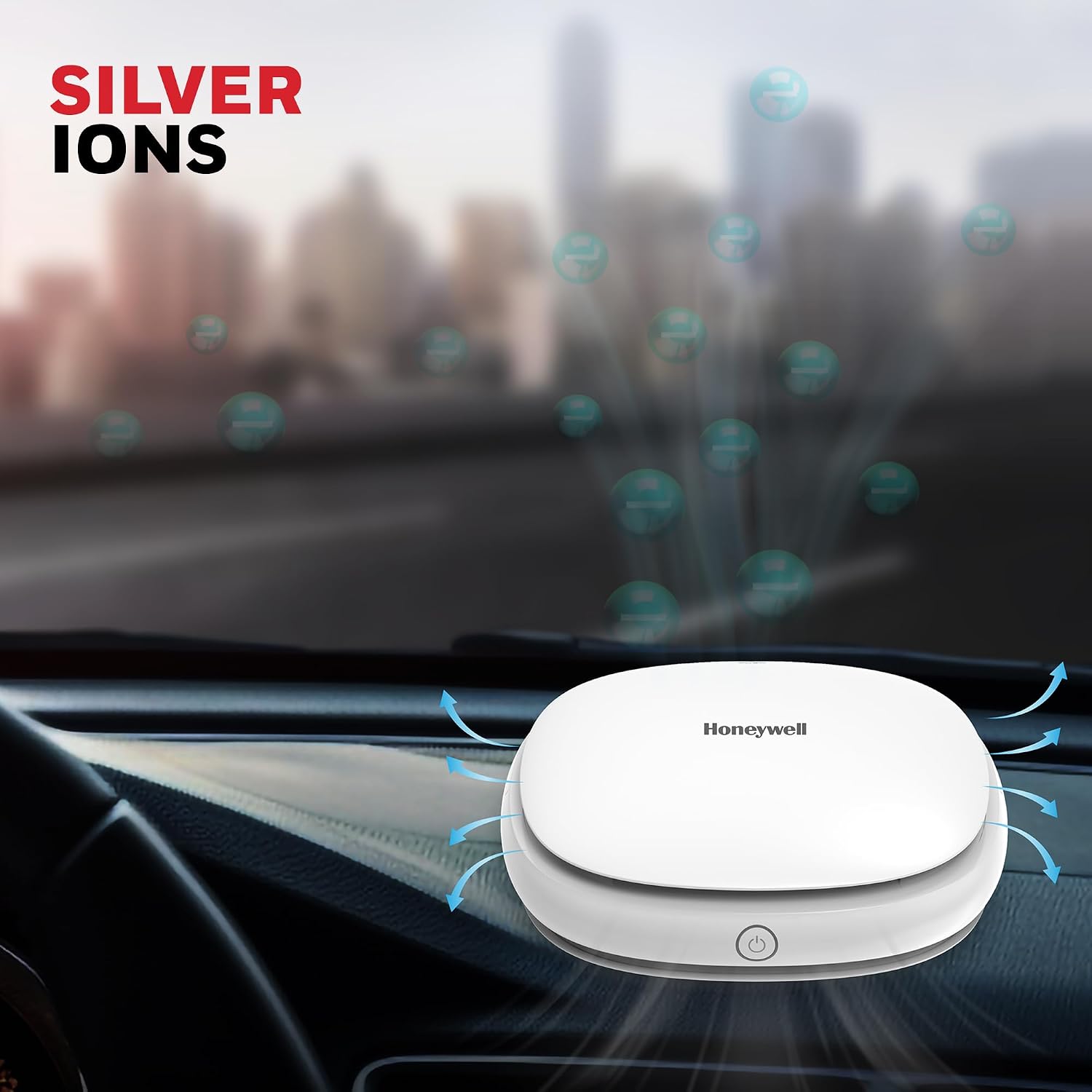 Honeywell Move Pure 3 Car Air Purifier.Hepa filter & Ionizer with PM0.1 particles removes 99.9% pollutants,allergies/pet allergies,dust,smoke,CADR upto 17 m³/h. with 3 x USB ports for charging - الصورة 7