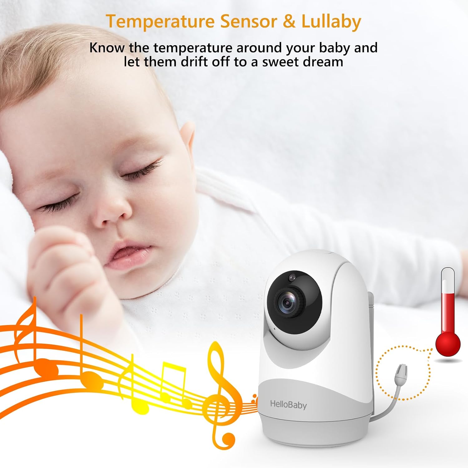 HelloBaby Baby Monitor with Camera and Audio, 3.2" Baby Camera Monitor - الصورة 7
