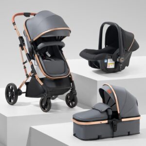 3 in 1 Stroller with Detachable Car...