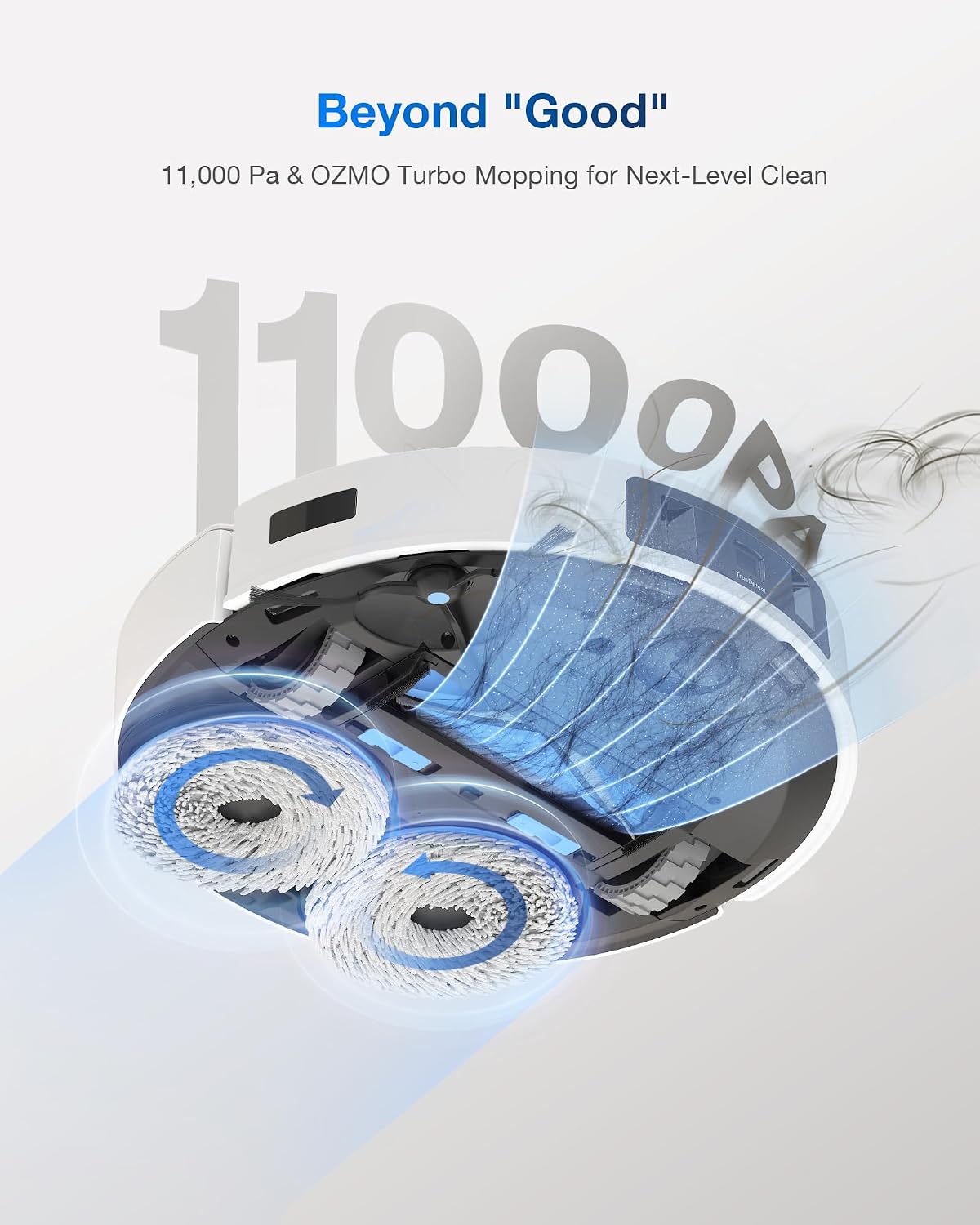 ECOVACS DEEBOT T30 PRO OMNI Robot Vacuum Cleaner with Mop Function, TrueEdge Mopping, Zero Tangle Brush, 11,000 PA Suction Power with Hot Water and Smart Rewash,white - الصورة 3