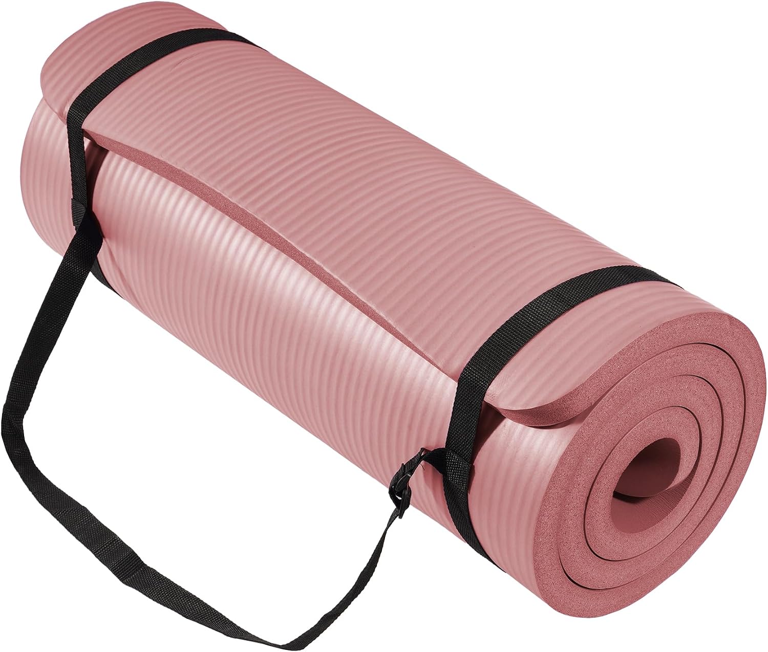 BalanceFrom All-Purpose 1-Inch Extra Thick High Density Anti-Tear Exercise Yoga Mat with Carrying Strap, Multiple Colors