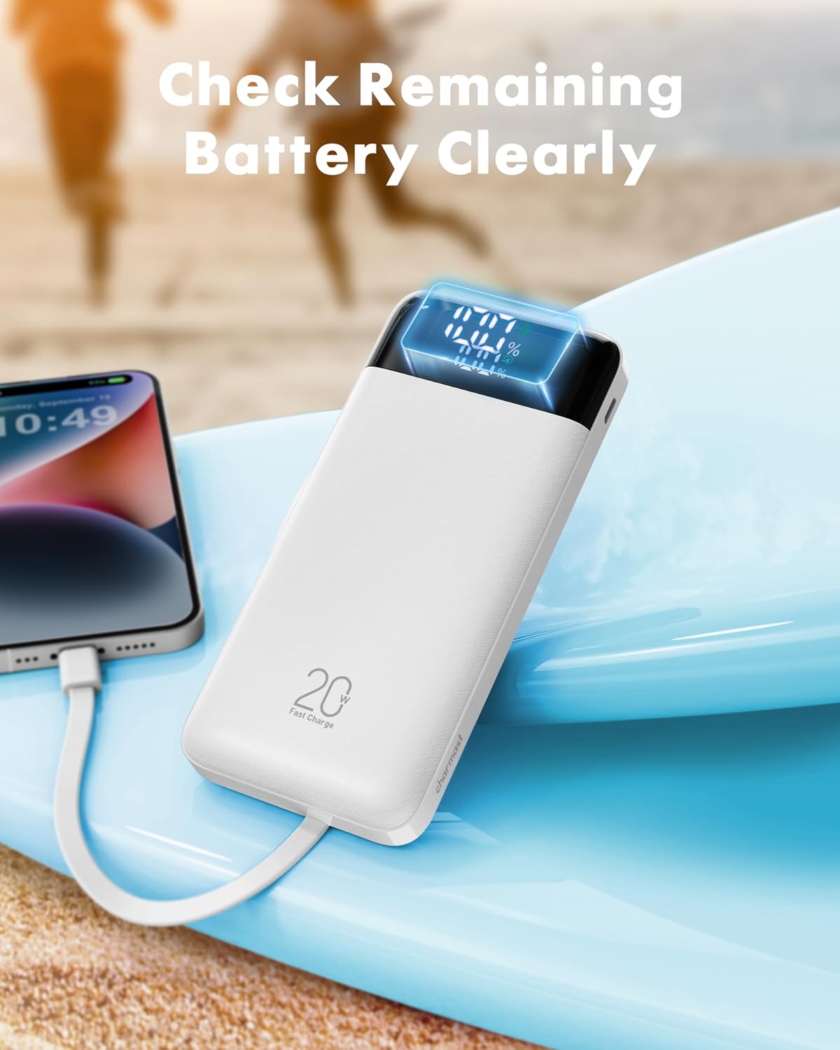 charmast Fast Charging Power Bank 20000mAh With Built-in 4 Cables 6-Outputs - الصورة 8