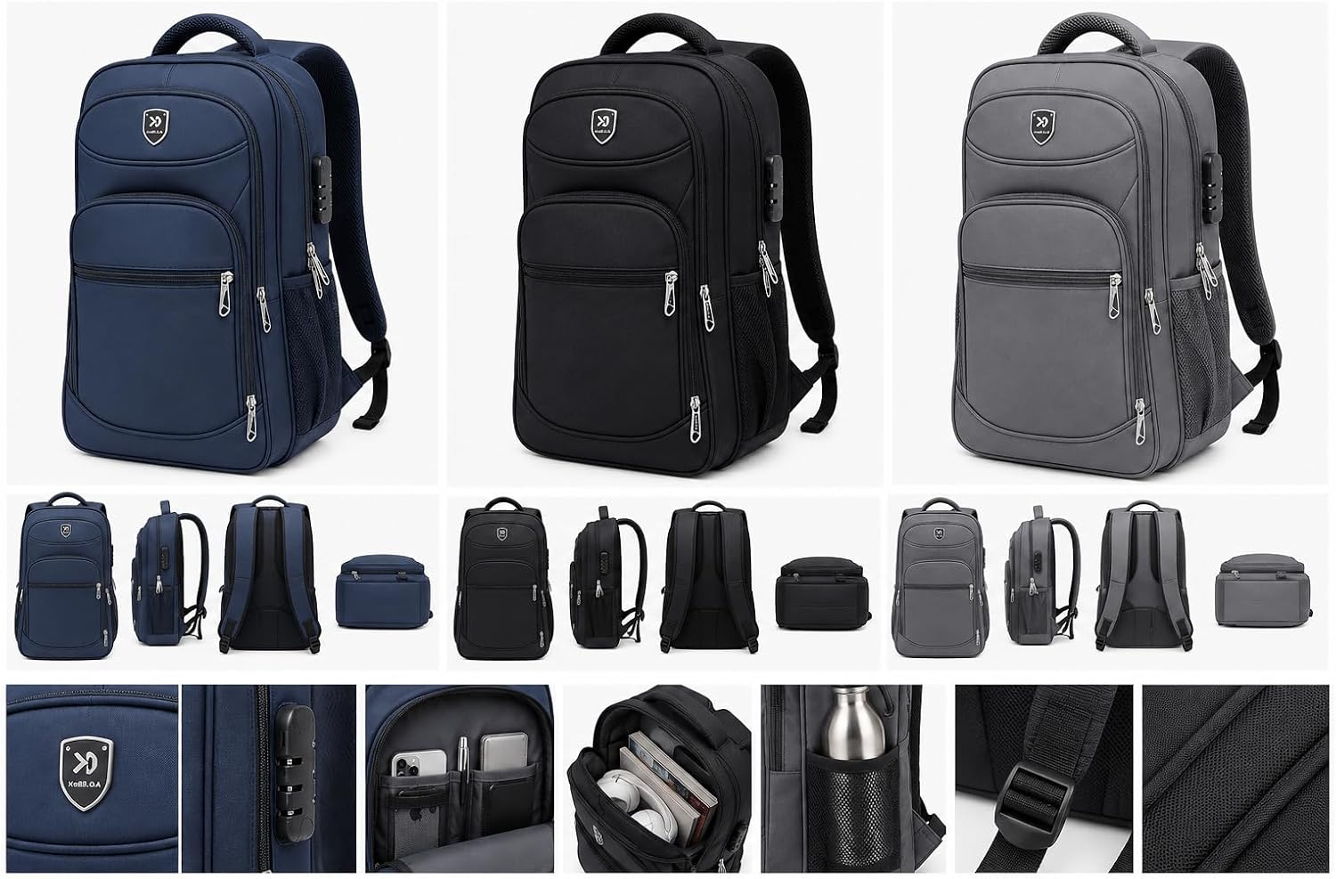 Anti-Theft School Backpack (2311) Laptop Backpack 15.6 Inch - Waterproof with TSA Lock and Multiple Pockets - Lightweight Travel Backpack for Men and Women - Back to School - الصورة 5