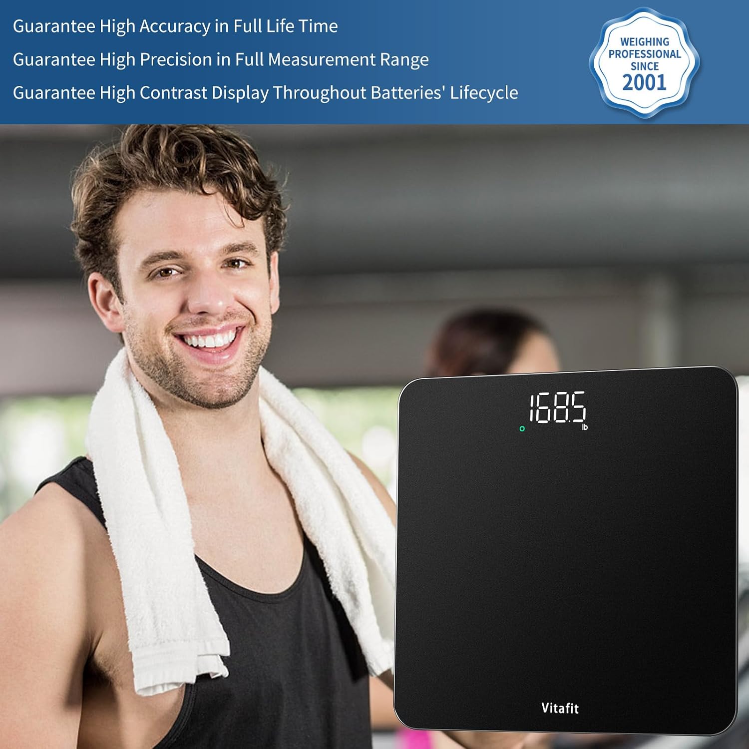 Vitafit Weight Scale for Body Weight Accuracy 0.05kg, 182kg ميزان للجسم - الصورة 2