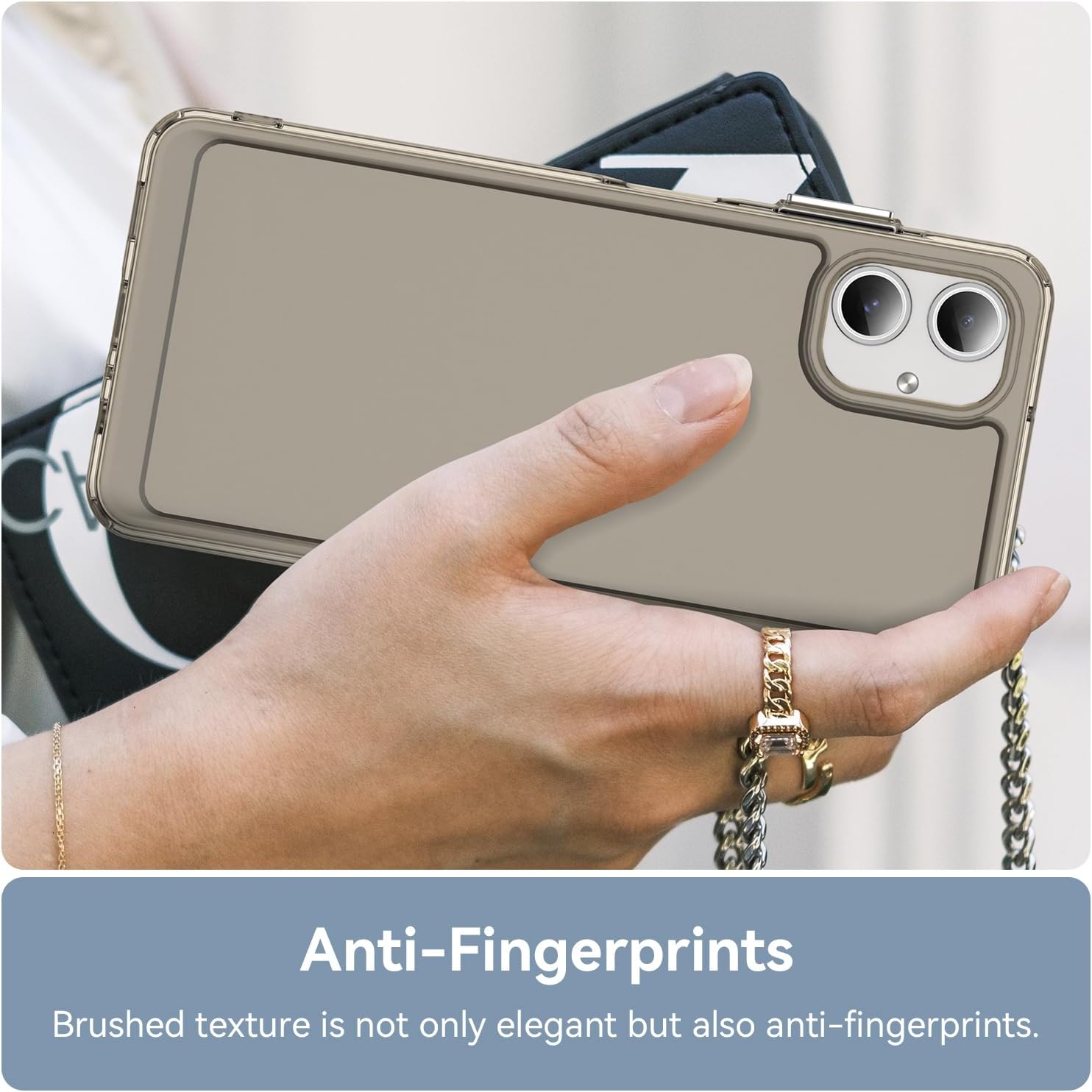 Soft Clear Fiexible TPU Phone Cases, Shockproof Transparent Bumper Cover Slim Thin Phone Case for Samsung Galaxy A06 4G Grey - الصورة 5