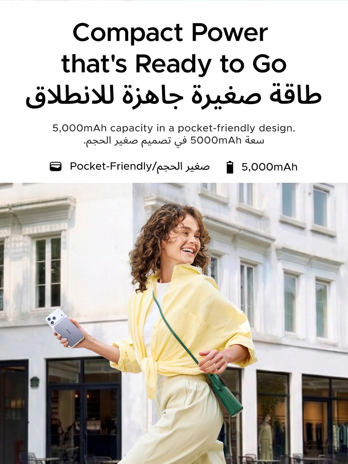 UGREEN MagSafe Power Bank 5000mAh Ultra-Slim Qi2 15W Wireless Charging Grey - الصورة 5