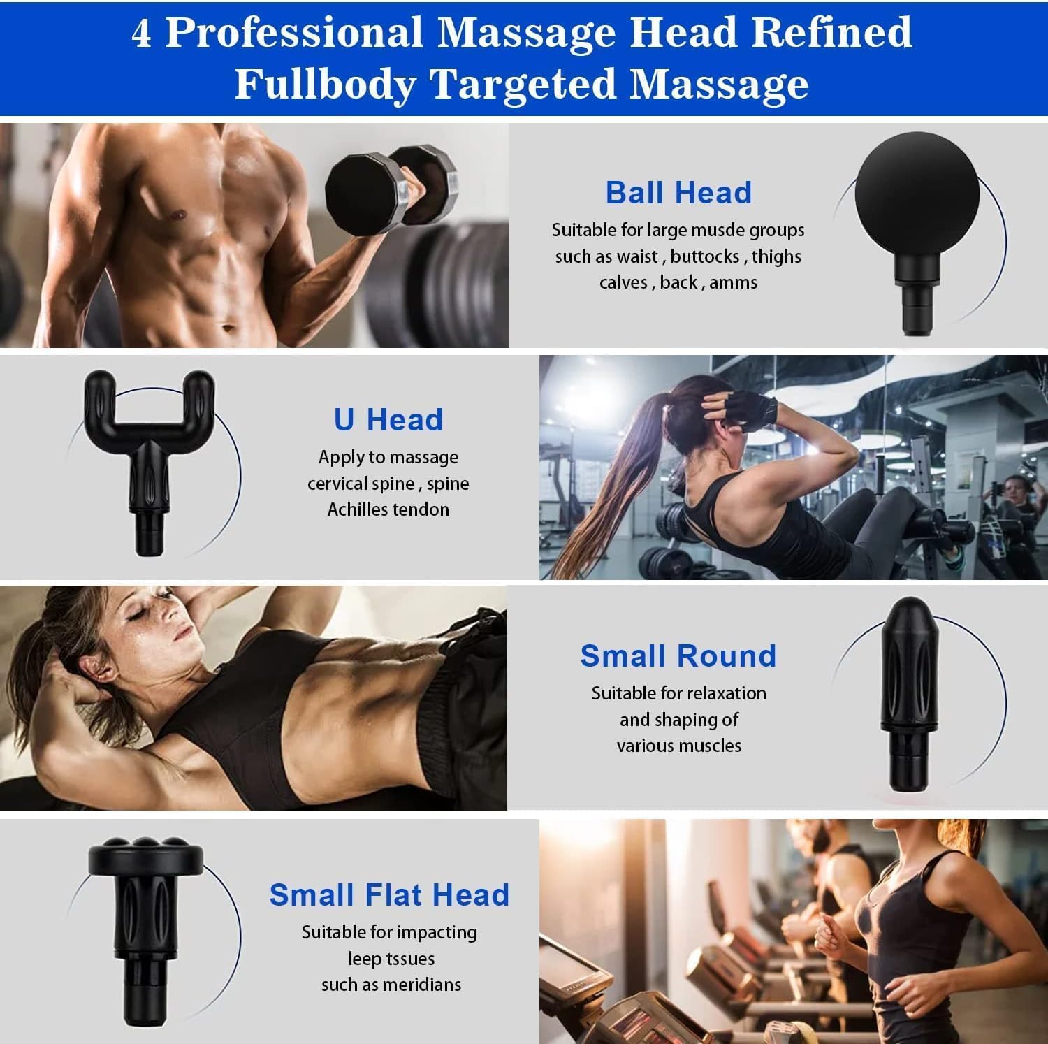 SKY-TOUCH Massage Gun,Professional Muscle Percussion Massager with 6 Speeds,Quiet Portable Electric Massager for Shoulder, Body,Back,and Physiotherapy,Compact Cordless Design,19x13x4.5cm (Black) - الصورة 2
