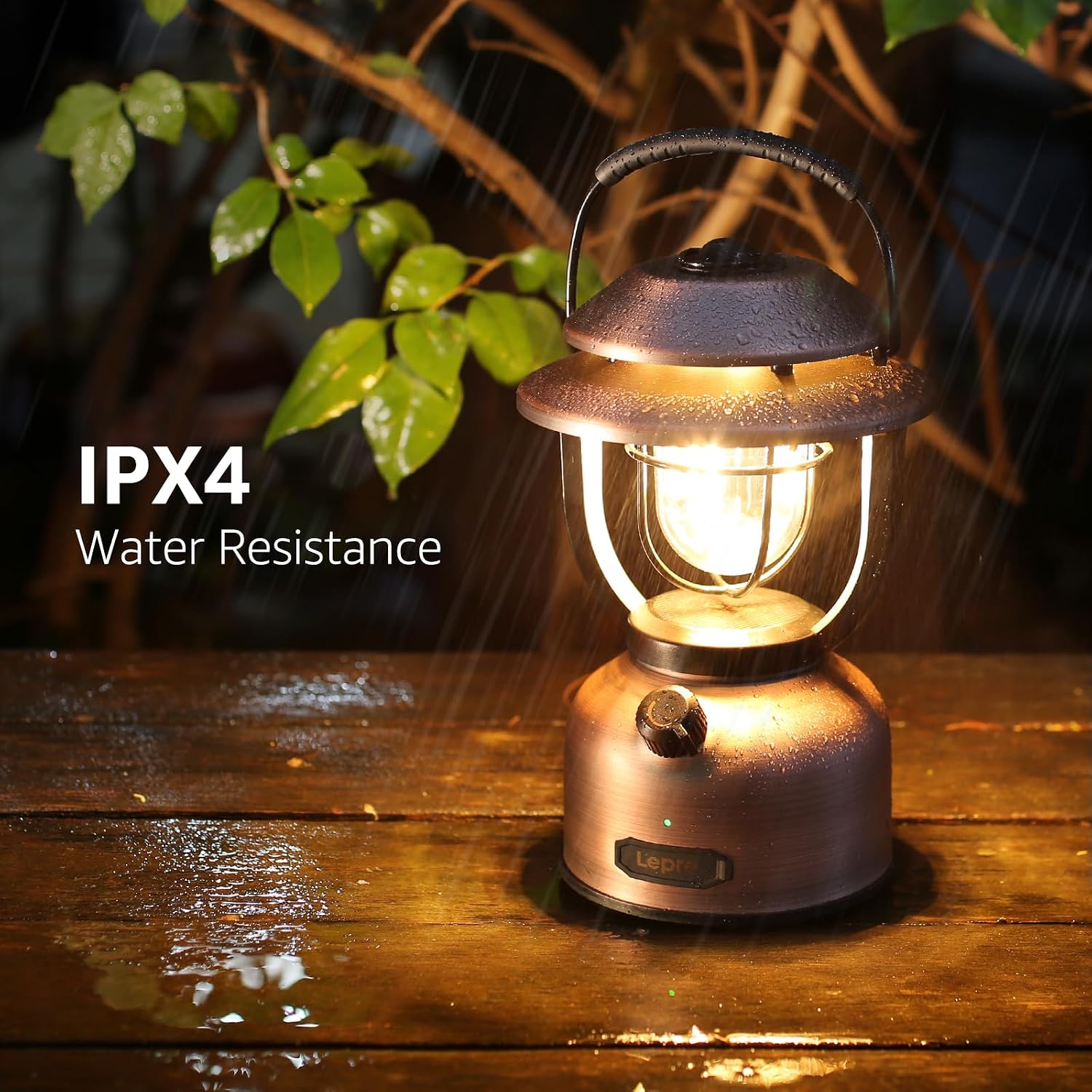 Lepro Retro Classic LED Camping Lantern, High Lumens, Daylight White 2500K and 5000K, Dimmable, USB Rechargeable, Waterproof for Camping, Vintage Decoration and Emergency (USB Charging Cable Included) - الصورة 6