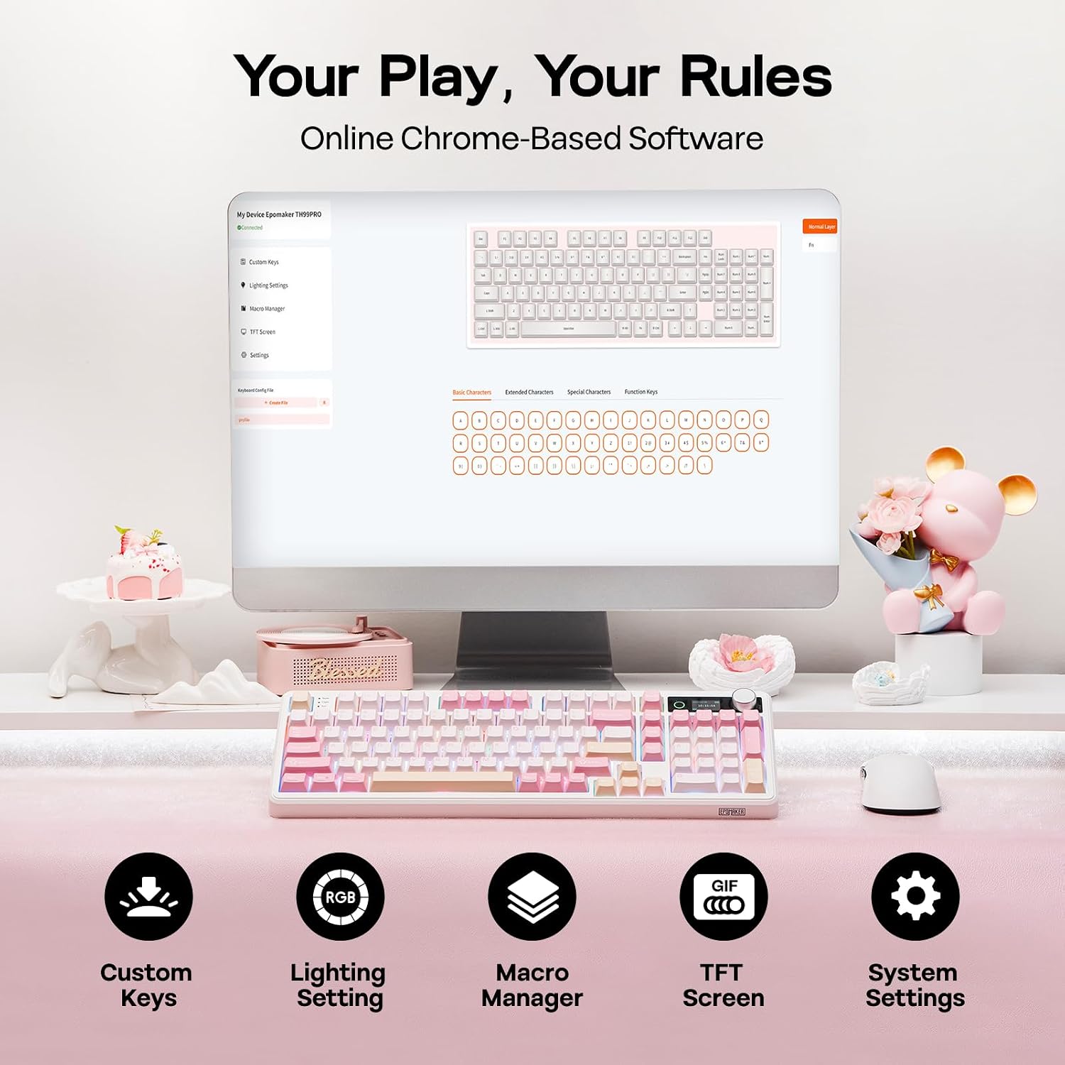 EPOMAKER TH99 PRO 96% Mechanical Keyboard with Screen & Knob, 10000mAh - الصورة 7