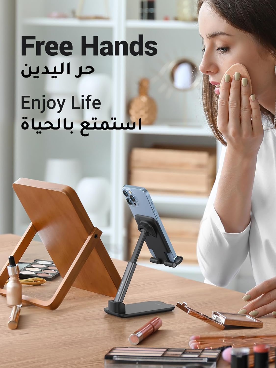 UGREEN Phone Stand Adjustable Phone Holder Compatible with iPhone 17 Black - الصورة 4
