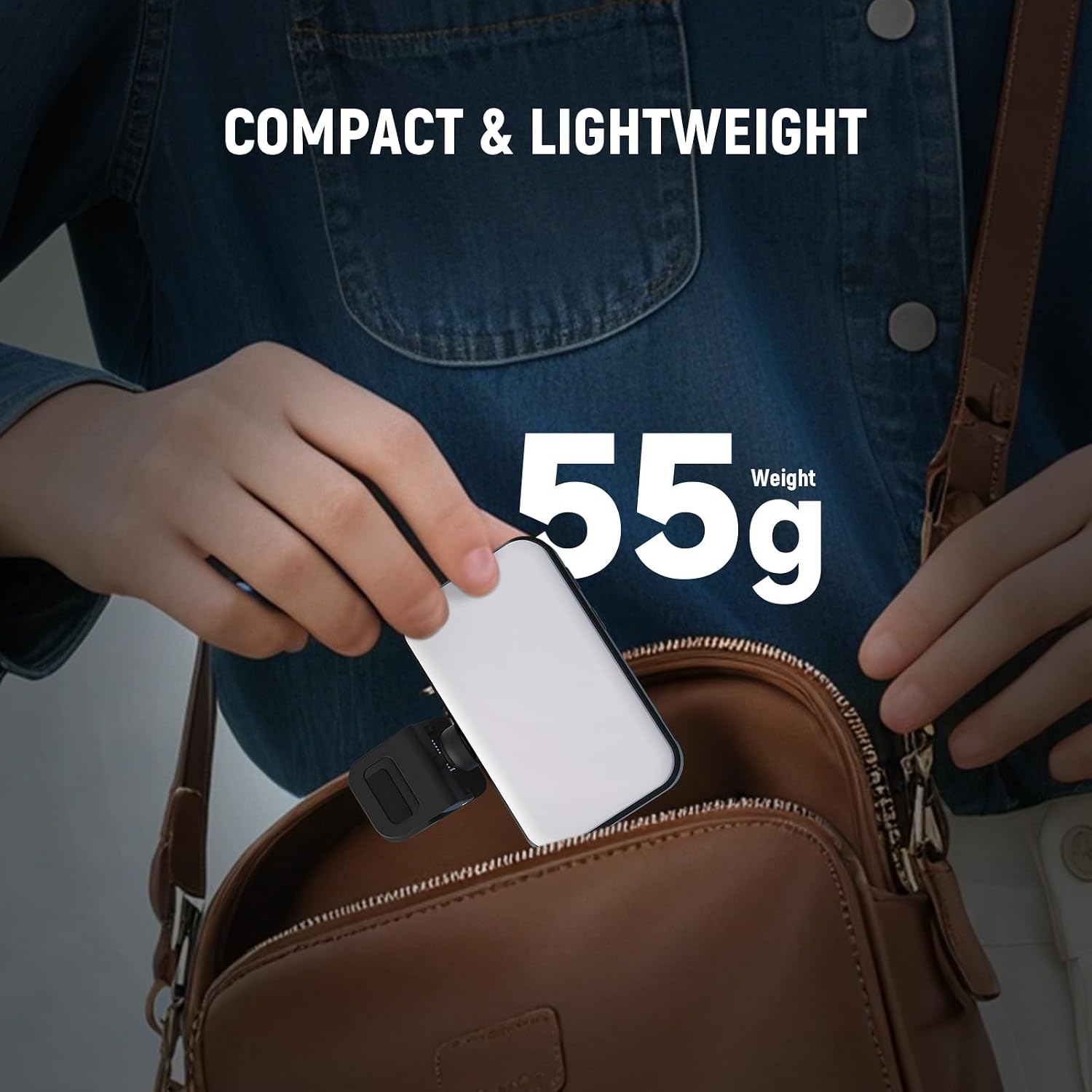 NEEWER Entry Level Version LED Selfie Light, 54 LEDs Plastic Clip on Phone Fill Lighting for iPhone, CRI88 650mAh, Portable for Computer Laptop Webcam Zoom Video Conference Makeup Recording, N8 - الصورة 5