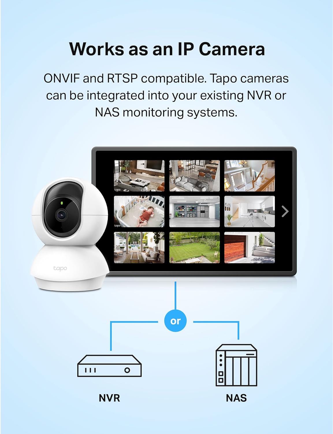 Tapo TP-Link 2K Pan Tilt Security Camera for Baby Monitor, Dog Camera w/Motion Detection, 2-Way Audio Siren, Night Vision, Cloud &SD Card Storage (Up to 256 GB), Works with Alexa & Google Home (C210) - الصورة 7