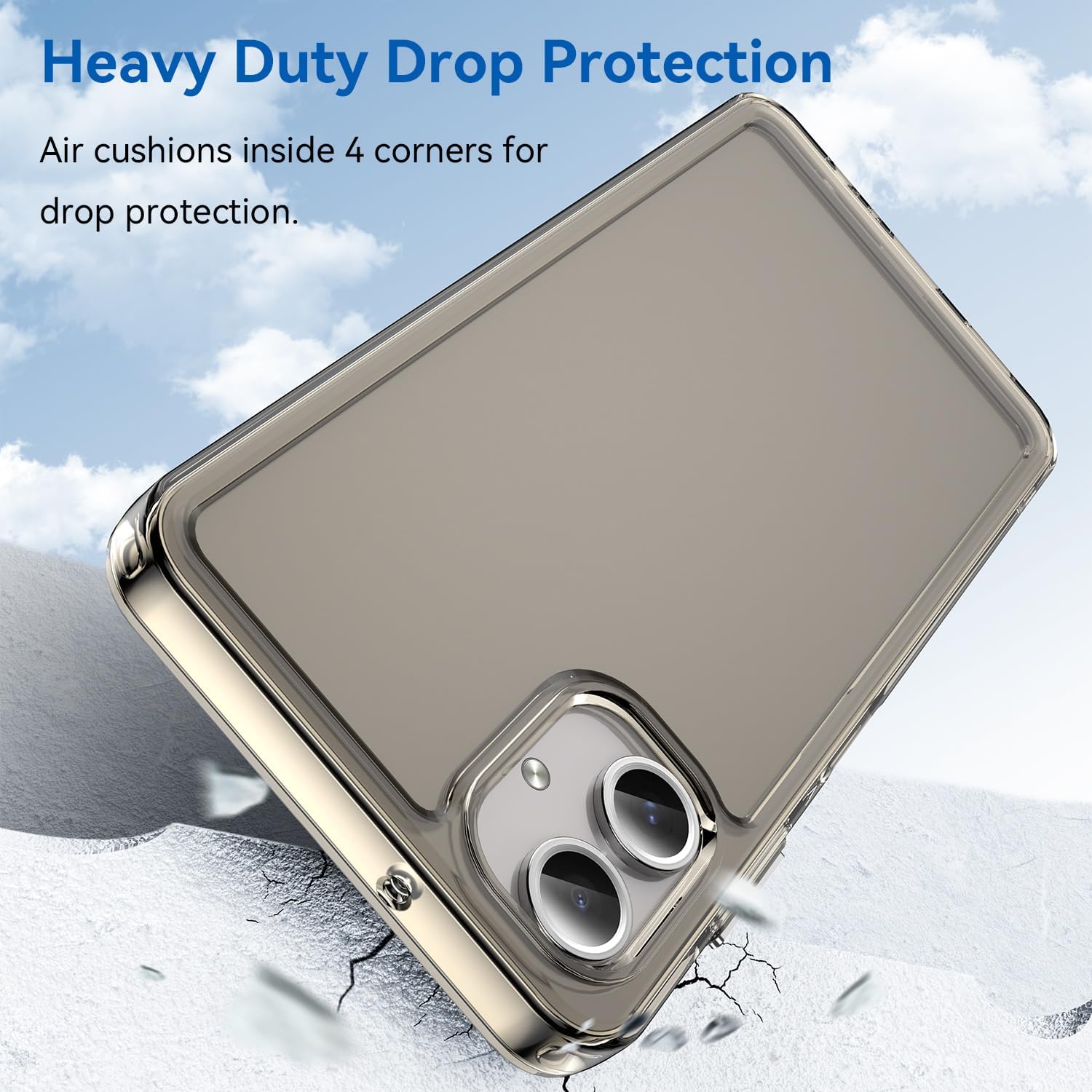 Soft Clear Fiexible TPU Phone Cases, Shockproof Transparent Bumper Cover Slim Thin Phone Case for Samsung Galaxy A06 4G Grey - الصورة 3