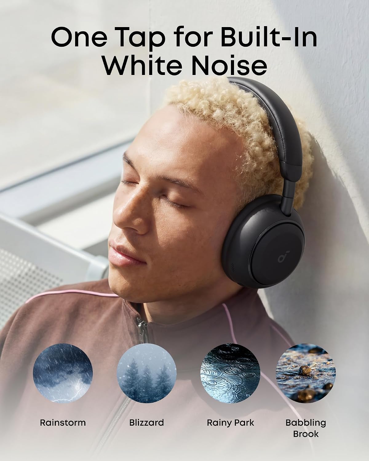 Soundcore Space 2 by Anker, Active Noise Cancelling Headphones, Comfortable Fit, 50H Playtime, LDAC Hi-Res Wireless Audio, Dual Connection, Clear Calls, Bluetooth 6.1, Nap Mode, Wearing Detection - الصورة 6