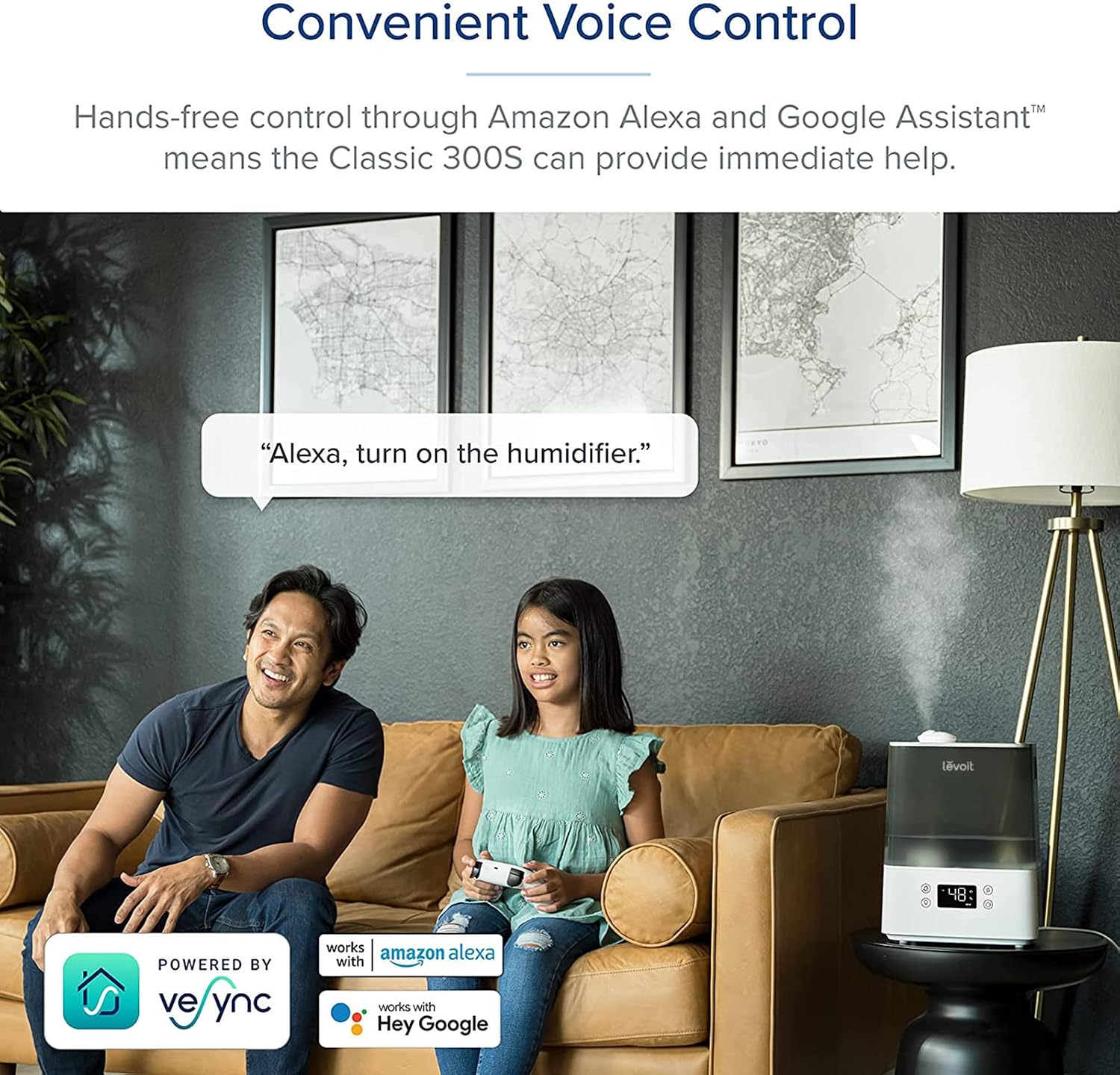 LEVOIT Smart Humidifiers for Bedroom, 6L Top-Fill Cool Mist with Quiet Sleep Mood and Alexa Control for Plants and Pets, Auto Mode, Timer, Essential Oil Diffuser, Up to 60H for 47㎡, Gray - الصورة 5