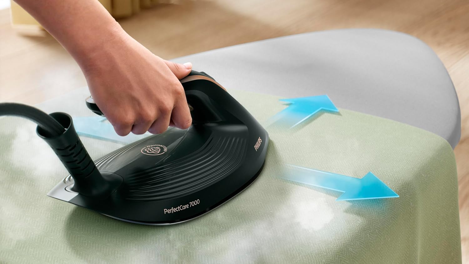 Philips PerfectCare 7000 Series Steam generator iron - 2850W, 170g/min Continuous Steam, 650g Steam Boost, 1.5L, OptimalTEMP Technology, Louros Blue - PSG7300/26 - الصورة 4