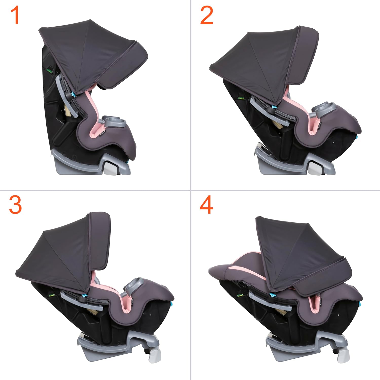 Baby Trend Cover Me™ 4-in-1 Convertible Car Seat, Quartz Pink - الصورة 5
