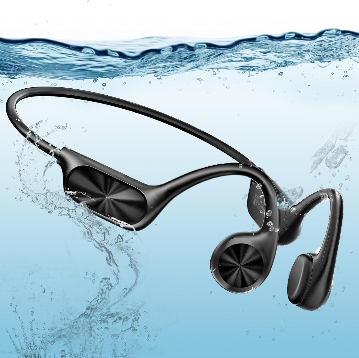 Bone Conduction Headphones, Swimming Headphones, Open Ear Sport Earphones Wireless Bluetooth 5.4 Built-in MP3 Player 32G, IPX8 Waterproof Headphones for Swimming, Cycling, Running