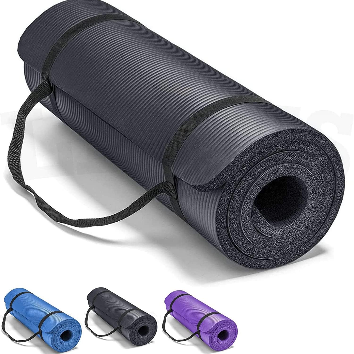 SKY-TOUCH Yoga Mat Non Slip 180 * 60cm, Yoga Mat with Strap Included 10mm Thick Exercise Mat Ideal for HiiT, Pilates, Yoga and Many Other Home Workouts