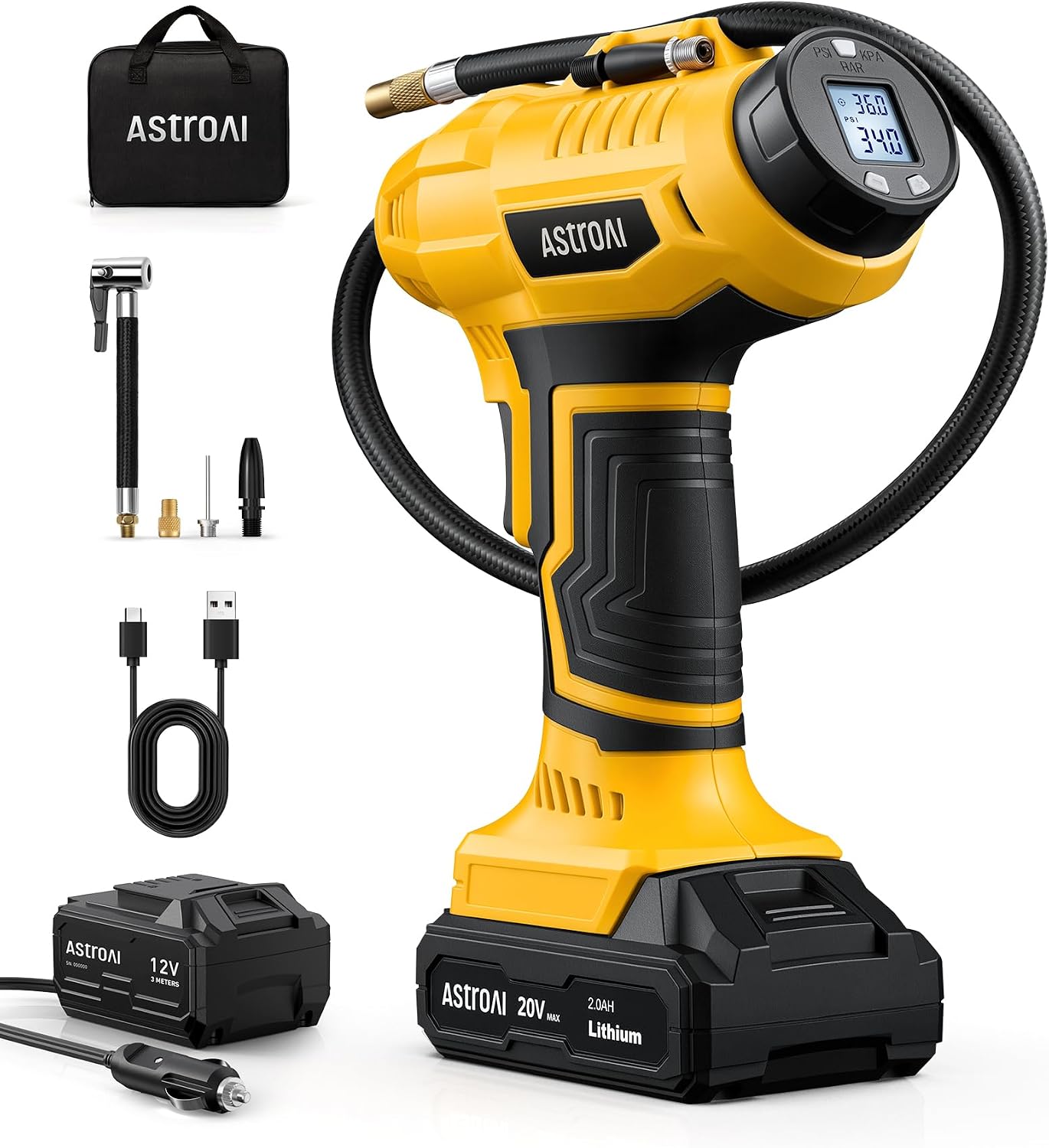 AstroAI Cordless Tire Inflator 160PSI Portable Handheld Air Compressor