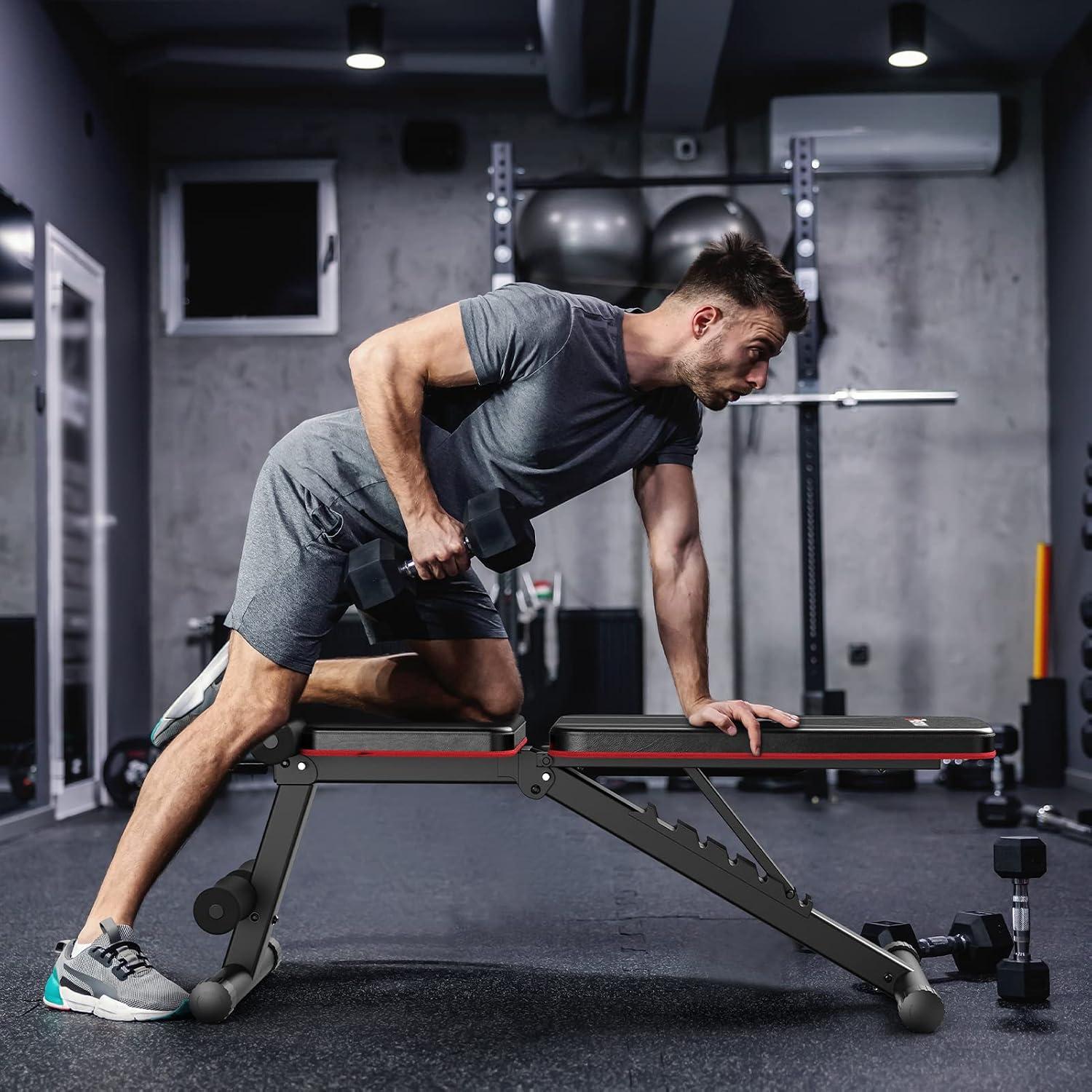 PASYOU Adjustable Weight Bench, Full Body Workout Strength Training Bench Press Foldable Incline Decline Benches Sit Up Exercise Equipment for Home Gym PA200/PA300/PA400/PA500 - الصورة 7