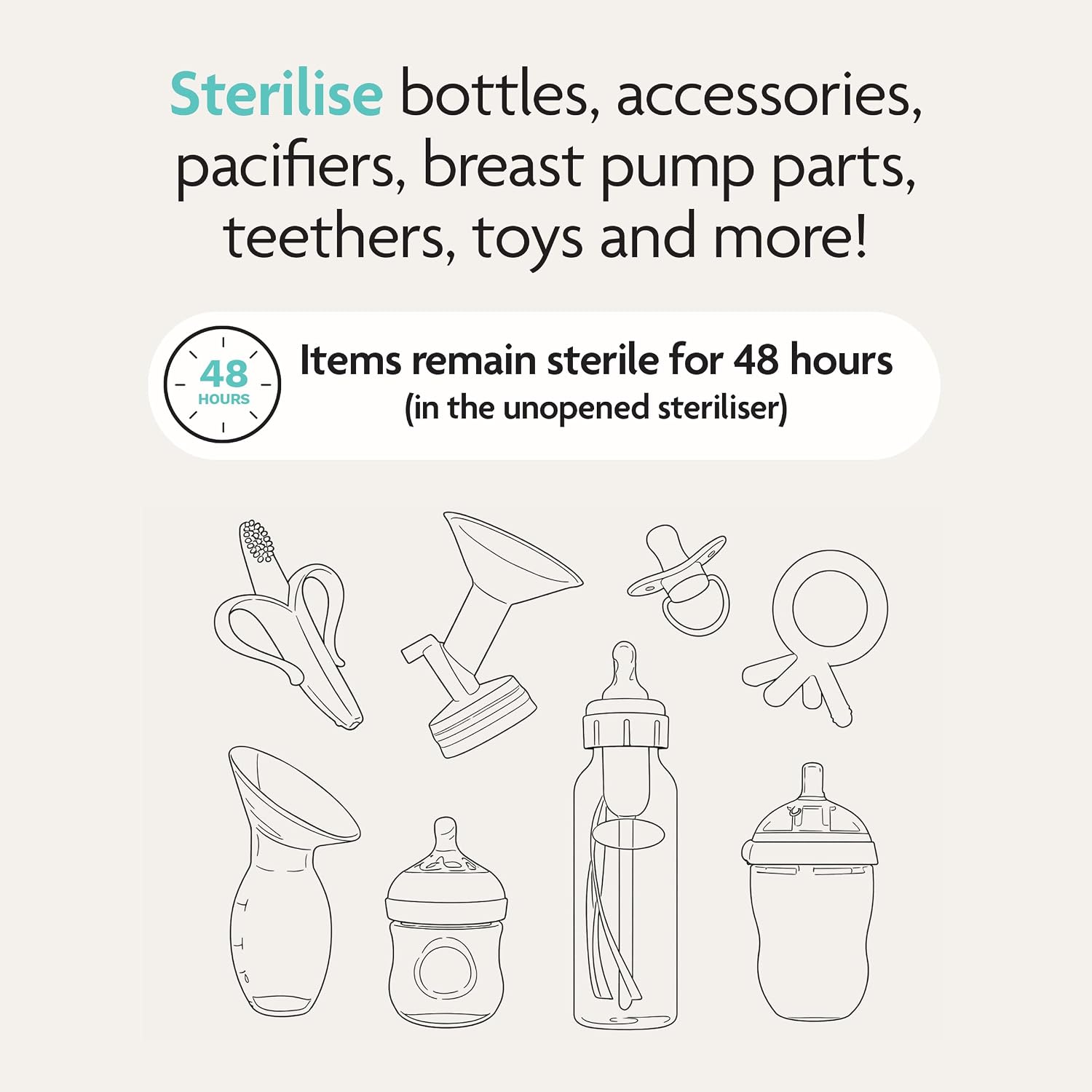 Baby Brezza Bottle Sterilizer and Dryer Advanced – 33% Faster - Largest Capacity Steam Sanitizer - Universal Sterilization Machine for All Bottles + Pump Parts - HEPA Air Filter - الصورة 5