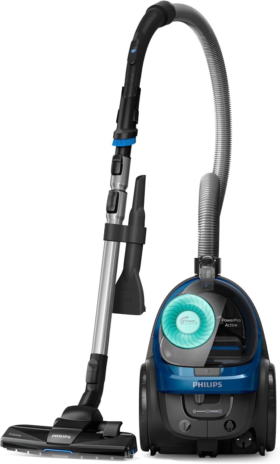 Philips Bagless Vacuum, 410W Suction Power, 2000W, 1.5L Dust Capacity | 5000 Series, PowerCyclone 7, TriActive Nozzle, HEPA Filter, Hygienic Emptying, Power Control, Dark Royal Blue, FC9570/62
