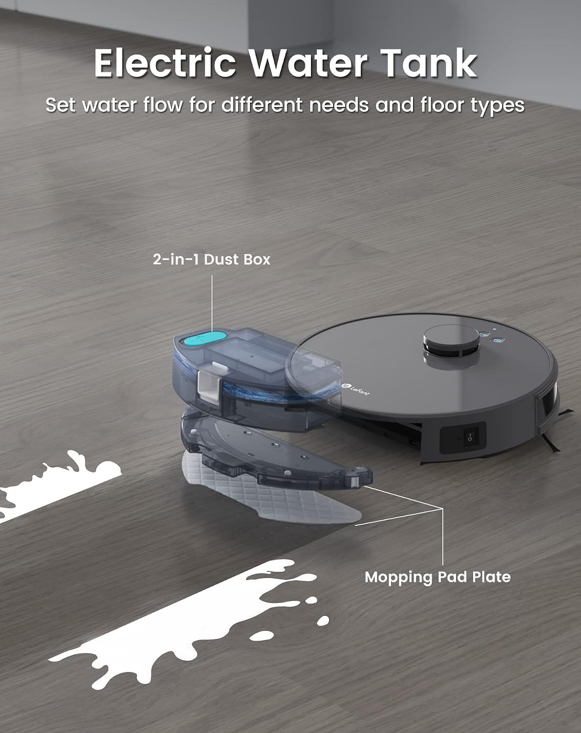 Lefant M1 LiDAR Robot Vacuum Cleaner and Mop, 4000Pa Suction, 150 Mins Runtime, Self-Charging, Multi-Floor Mapping, No-Go Zones, Ideal for Pet Hair, Carpet, Hard Floor - الصورة 3