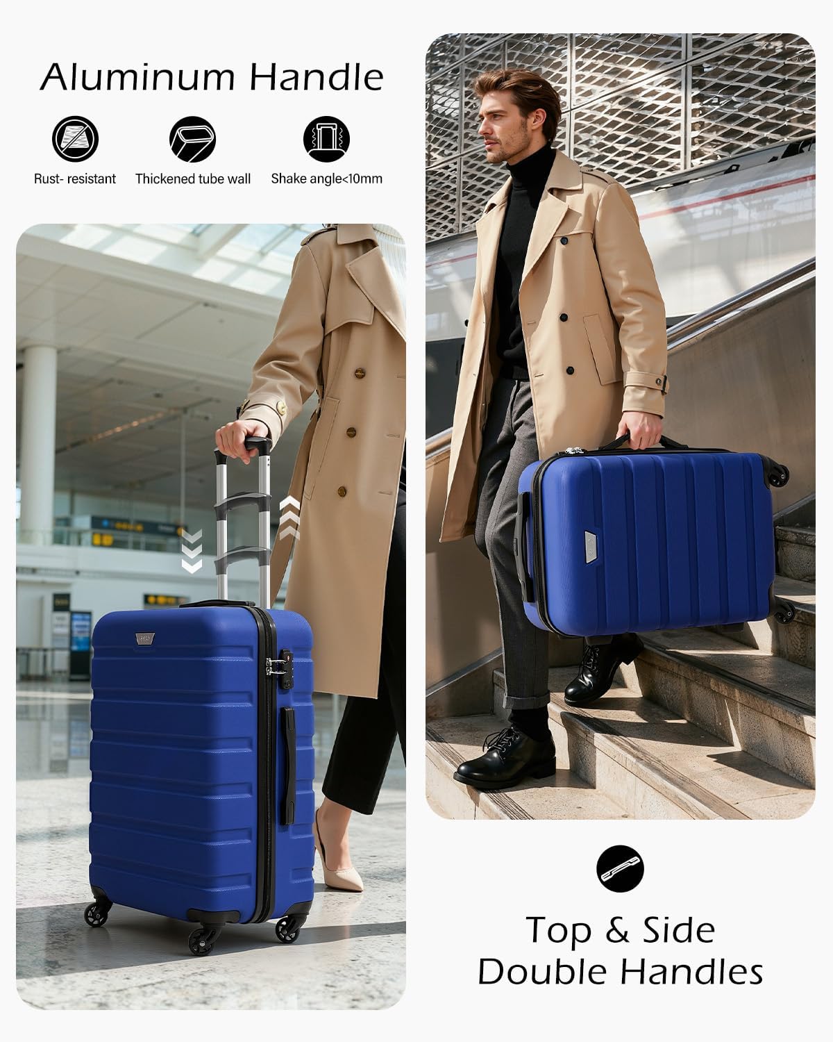 COOLIFE Suitcase Trolley Carry On Hand Cabin Luggage Hard Shell Travel Bag - الصورة 6